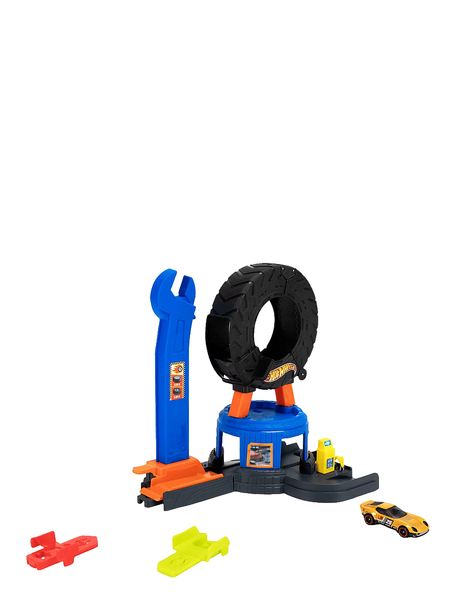 Hot Wheels - City Downtown Tire Shop Playset & 1:64 Scale Toy Car, Speed Snap Track Compatible - rennbahnen - multicolor - 1