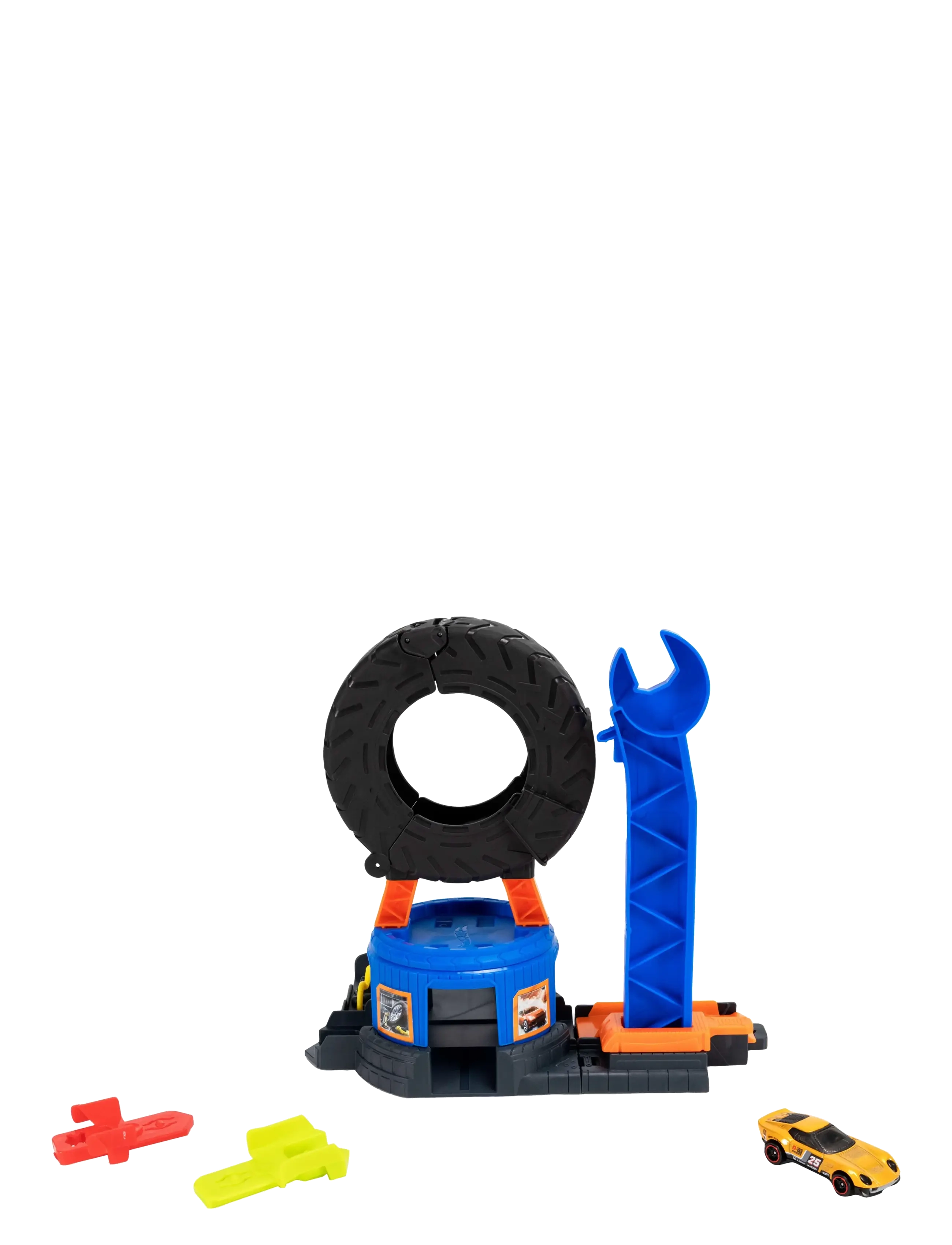 Hot Wheels - City Downtown Tire Shop Playset & 1:64 Scale Toy Car, Speed Snap Track Compatible - rennbahnen - multicolor - 2