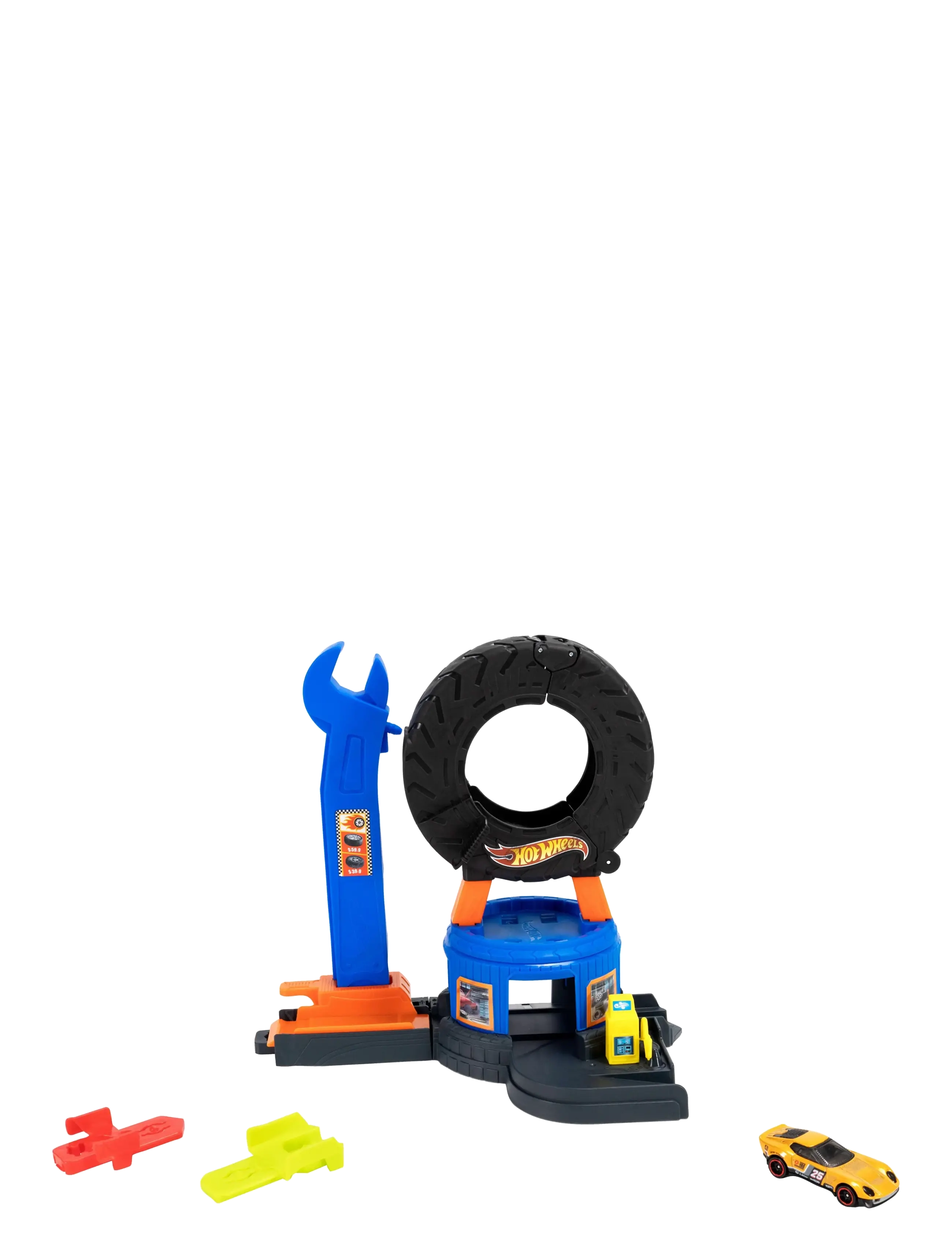Hot Wheels - City Downtown Tire Shop Playset & 1:64 Scale Toy Car, Speed Snap Track Compatible - rennbahnen - multicolor - 3