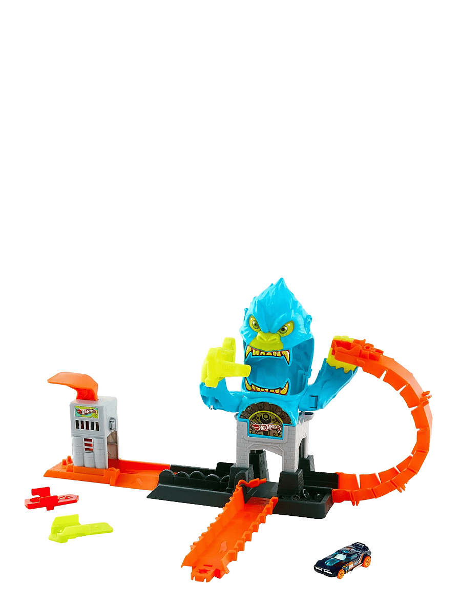 Hot Wheels - City Gorilla Slam Attack Playset & Toy Car, Multiple Ways to Play, Speed Snap Track - sacīkšu trases - multicolor - 0