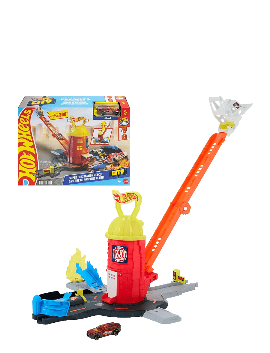 Hot Wheels - City Super Fire Station Rescue - legesæt - multicolor - 0