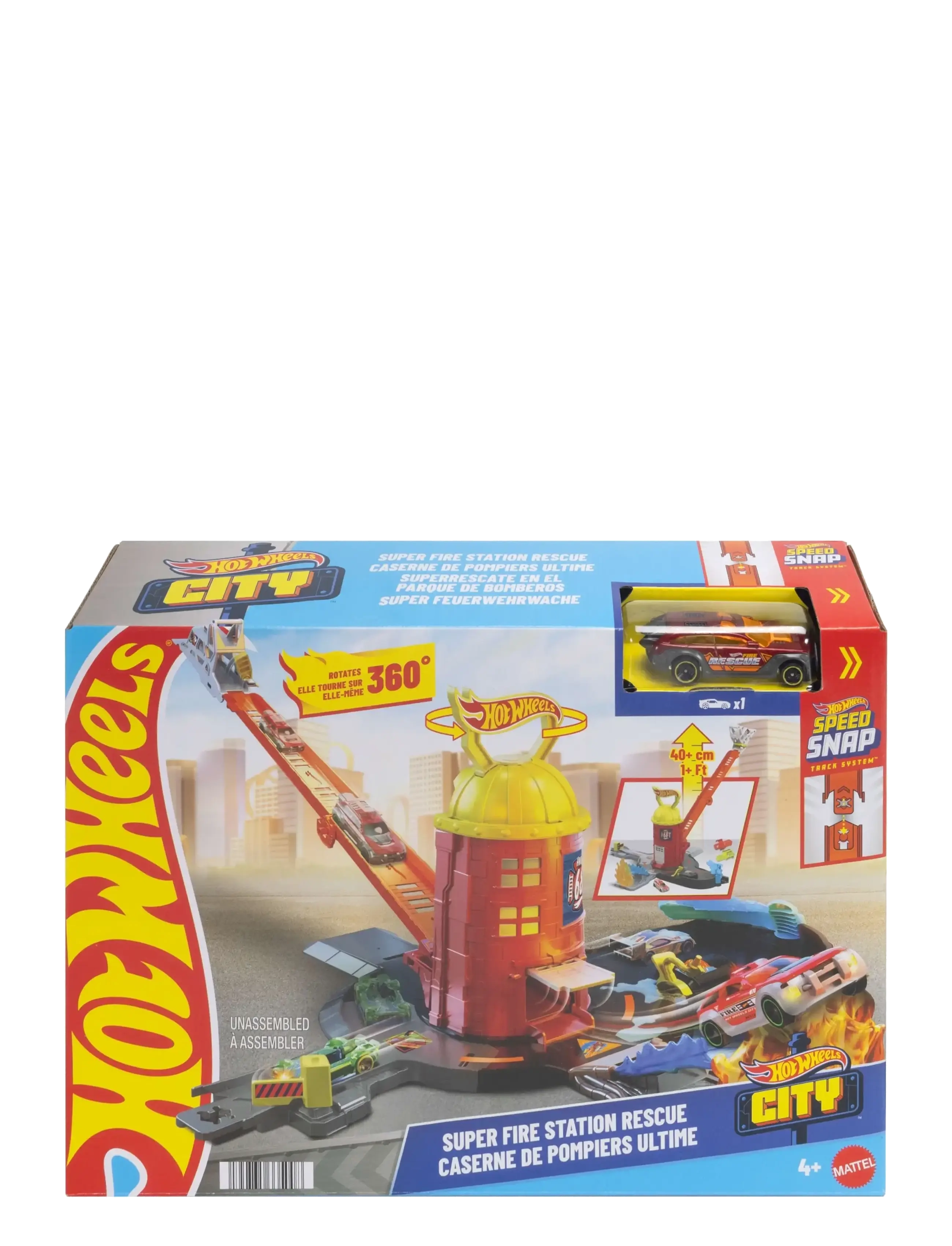 Hot Wheels - City Super Fire Station Rescue - ensembles de jeux - multicolor - 4