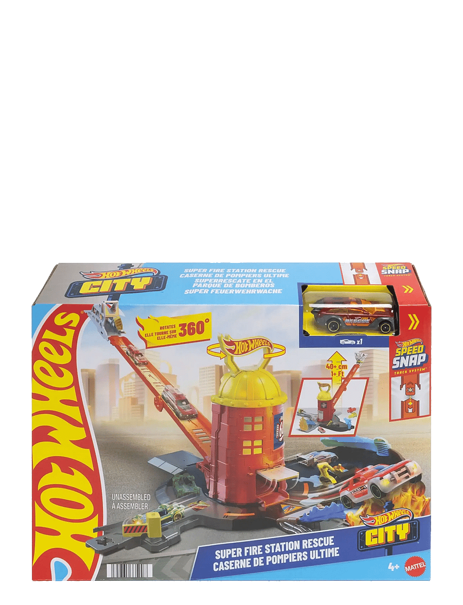 Hot Wheels - City Super Fire Station Rescue - legesæt - multicolor - 4