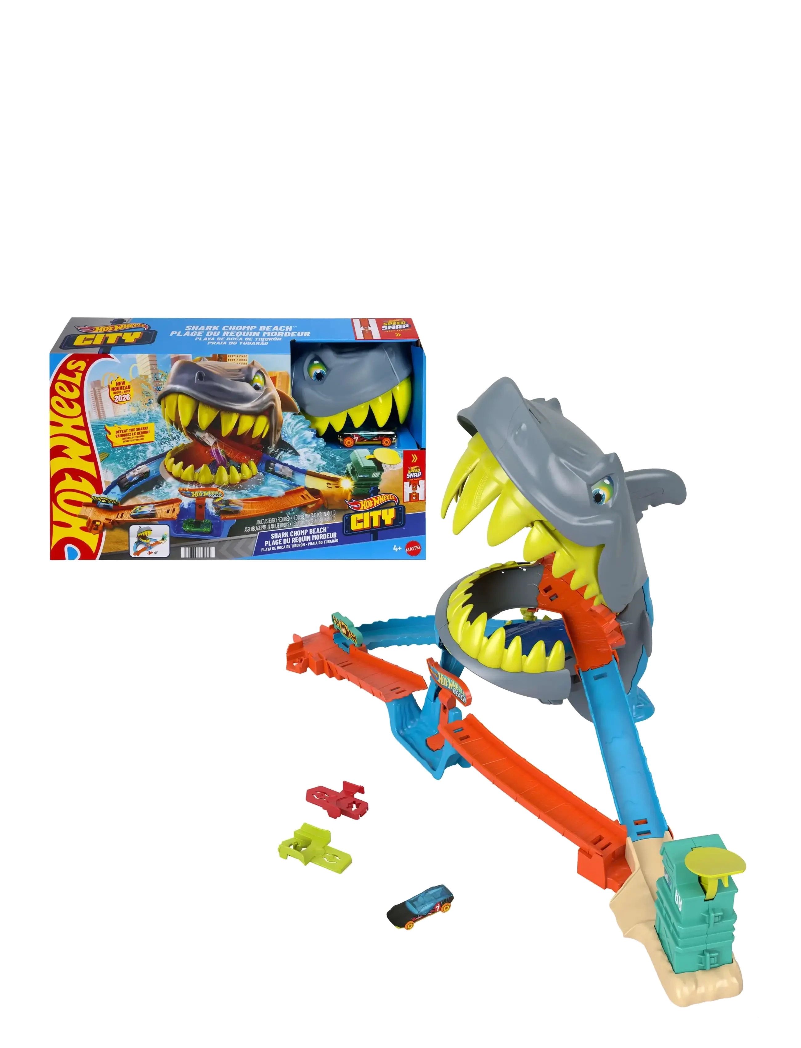 Hot Wheels City Shark Chomp Beach - Legesæt - MULTICOLOR / multi