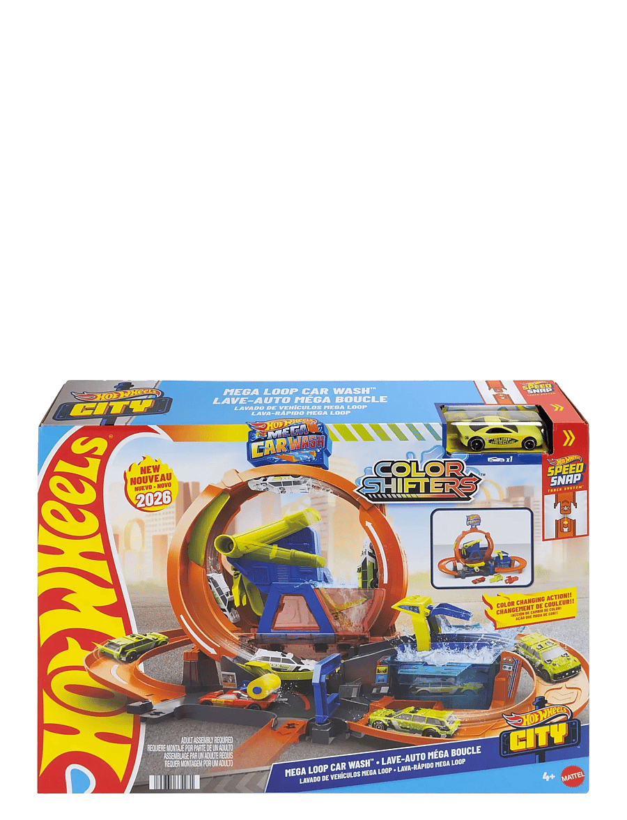 Hot Wheels - City Mega Loop Car Wash Playset & 1 Color Shifters Vehicle in 1:64 Scale - multicolor - 1