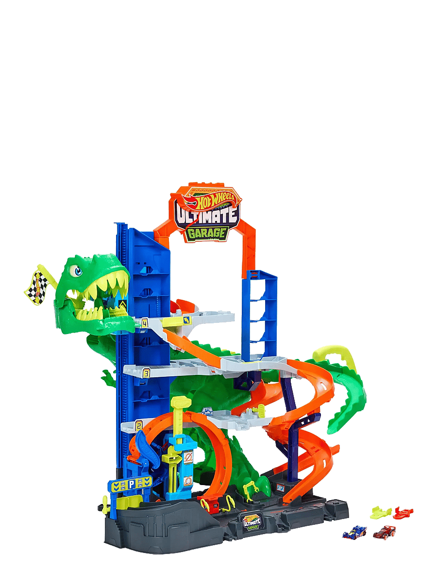 Hot Wheels - City Ultimate T-Rex Garage with 2 Toy Cars & Storage for 50+, Race & Stunt, Dino Nemesis - multicolor - 2