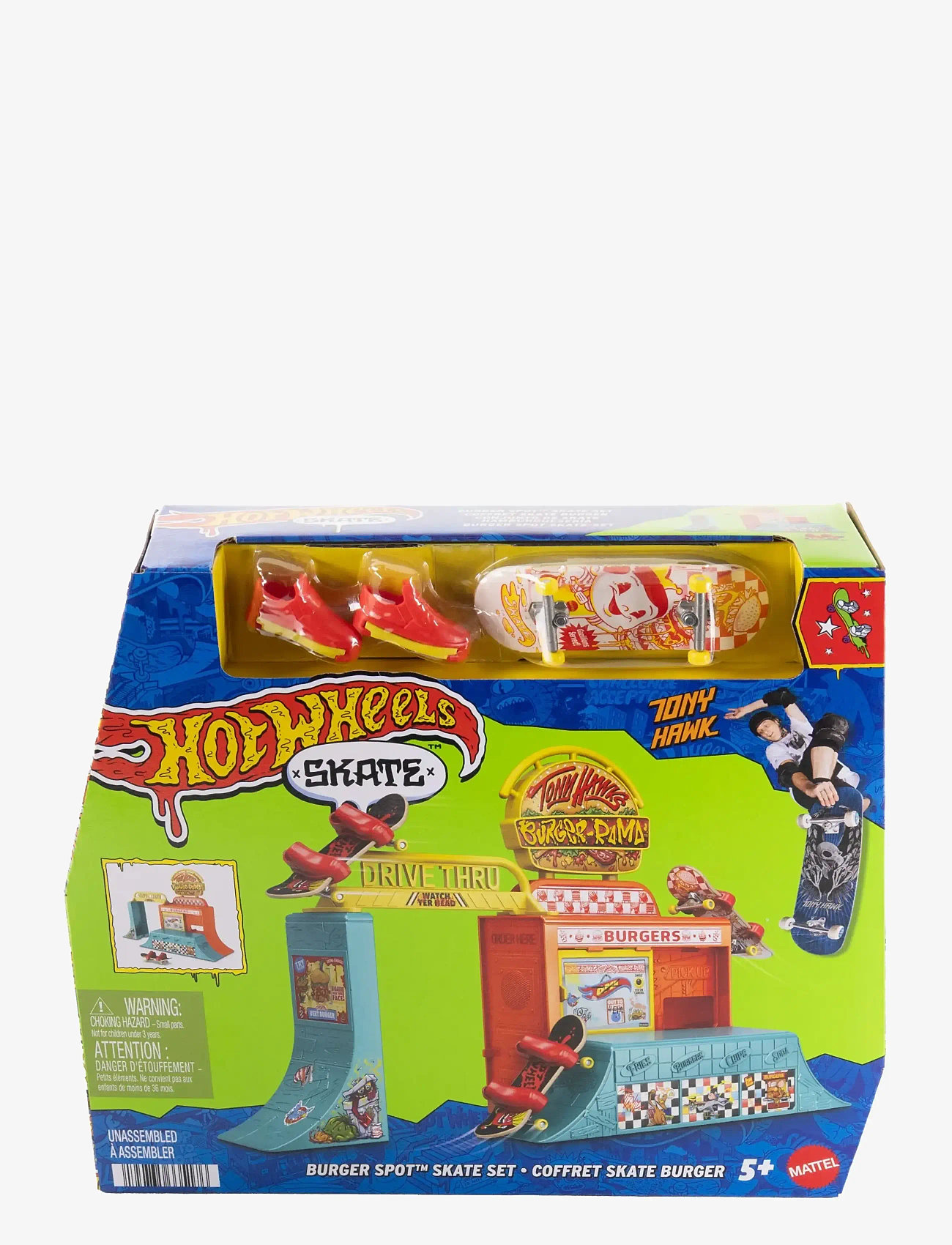 Hot Wheels - Skate Burger Spot Skate Set with 1 Exclusive Fingerboard & Pair of Skate Shoes - play sets - multicolor - 0