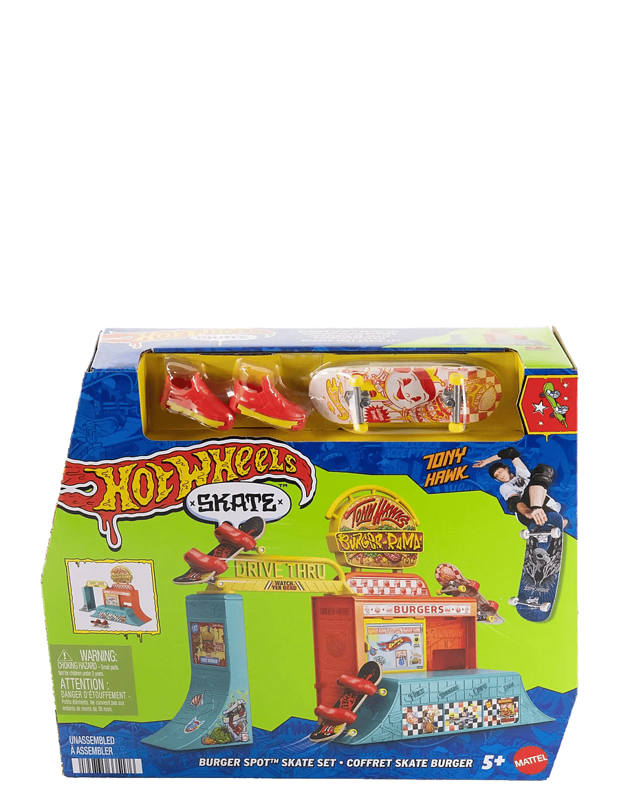 Hot Wheels - Skate Burger Spot Skate Set with 1 Exclusive Fingerboard & Pair of Skate Shoes - legesæt - multicolor - 0