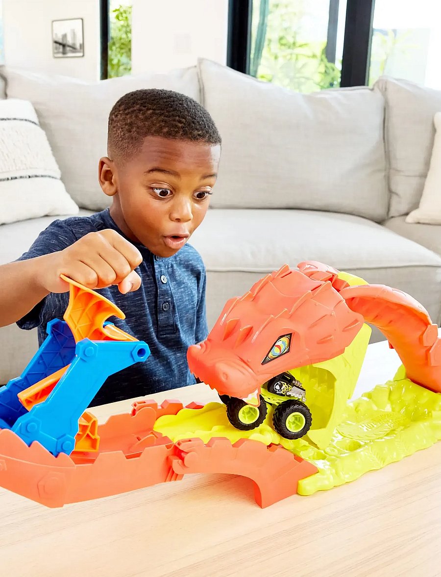 Hot Wheels - Monster Trucks Monstertrucks SLA DE SLANG KNOCK-OUT Speelset - racerbaner - multicolor - 0