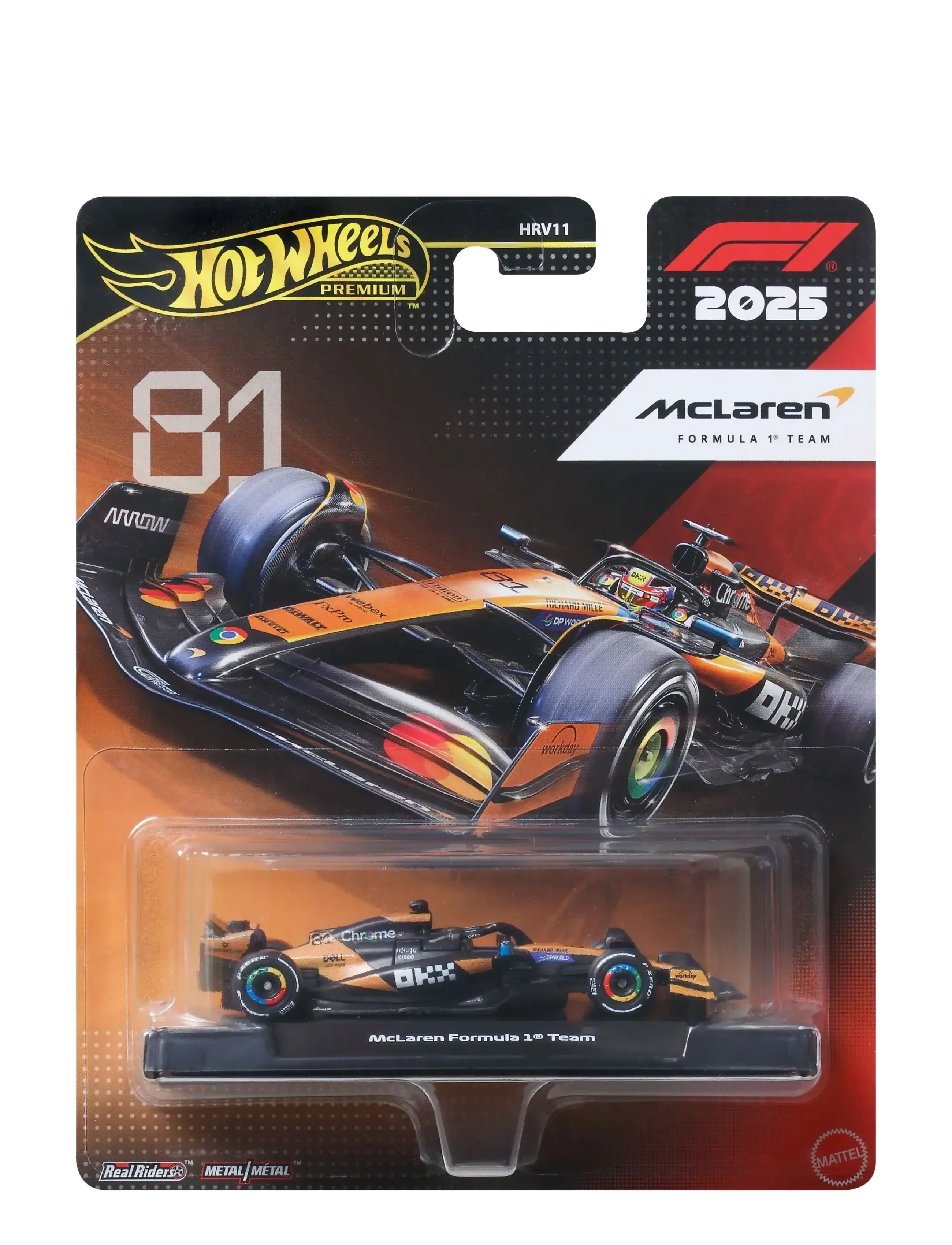 Hot Wheels - 1:64 Scale Premium Die-Cast Formula 1 Collectible Toy Race Car (Styles May Vary) - legetøjsbiler - multicolor - 5