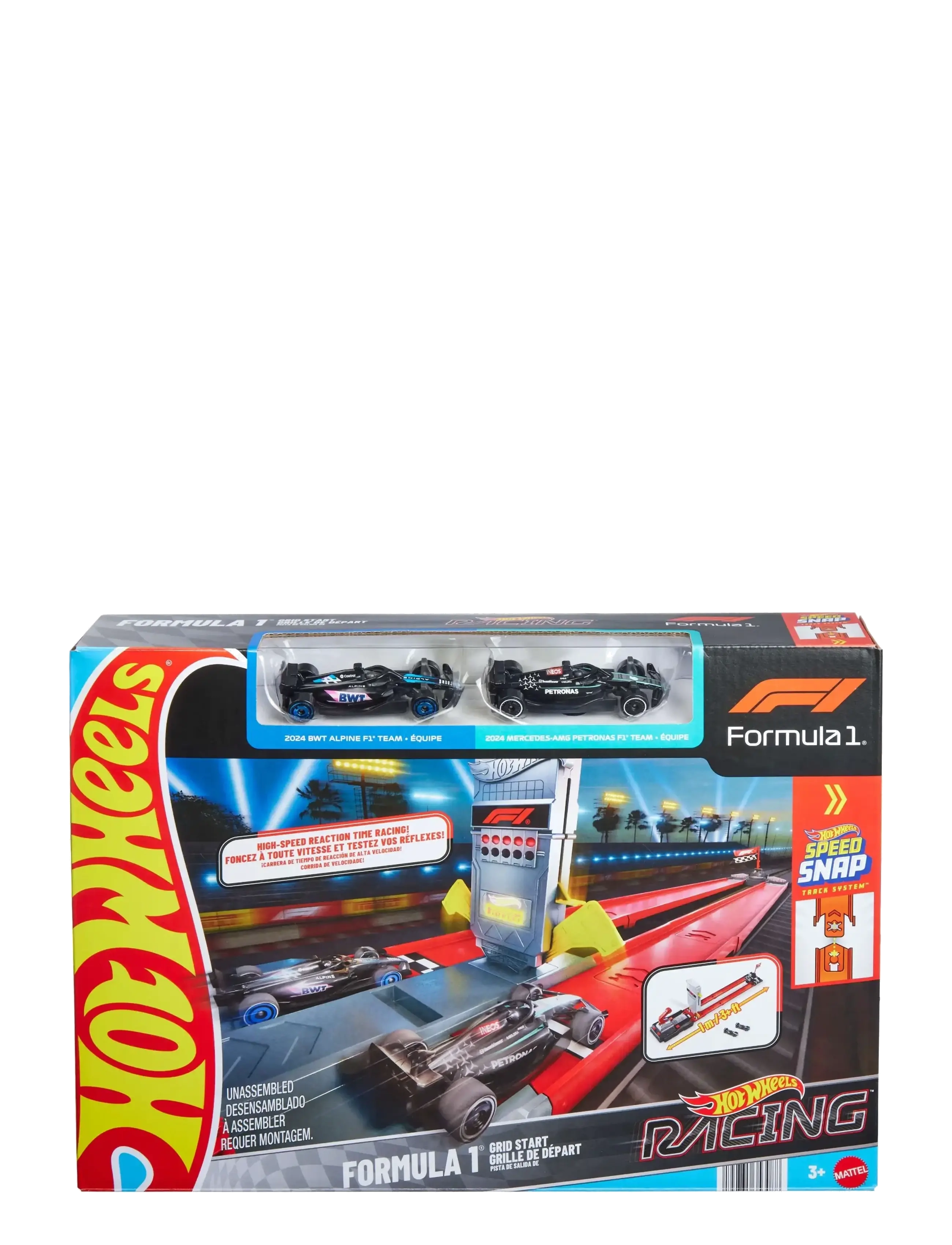 Hot Wheels - City Racing Formula 1 Grid Start Track Set & 2 Die-Cast F1 Cars in 1:64 Scale - race tracks - multicolor - 5