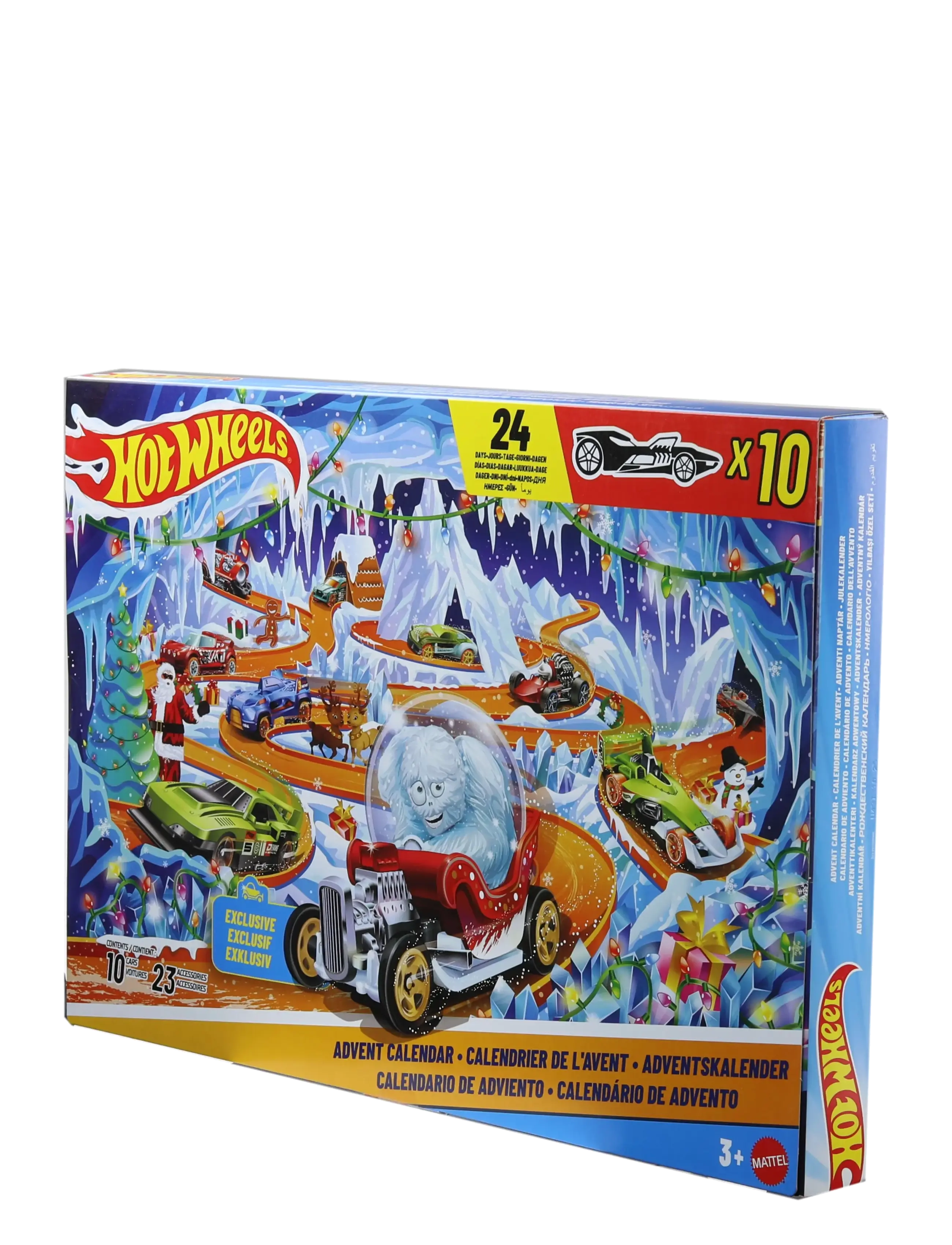 Hot Wheels 2026 Advent Calendar, 10 Toy Vehicles in 1:64 Scale, 14 Accessories & 10 Ornament Clips - Adventskalender - MULTI COLOR / multi
