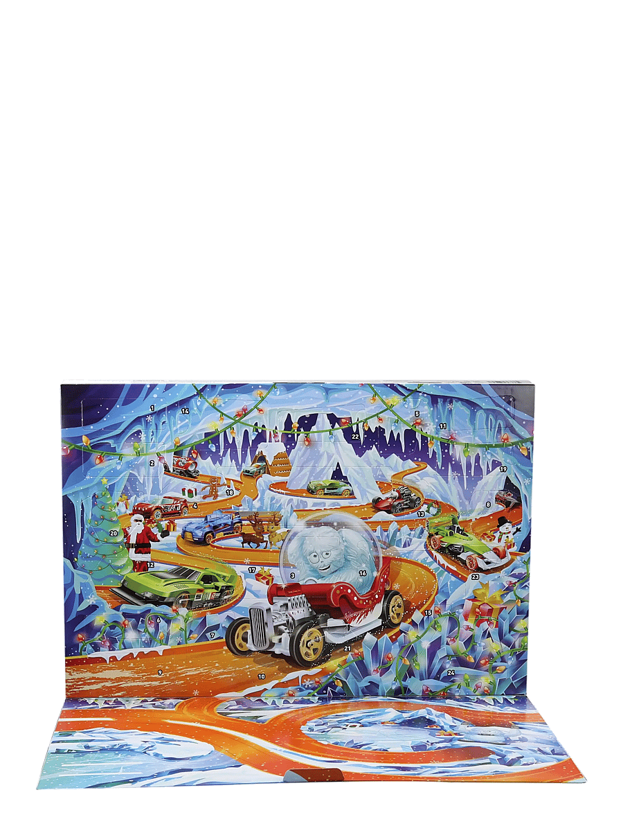 Hot Wheels - 2026 Advent Calendar, 10 Toy Vehicles in 1:64 Scale, 14 Accessories & 10 Ornament Clips - spielzeugautos - multi color - 1