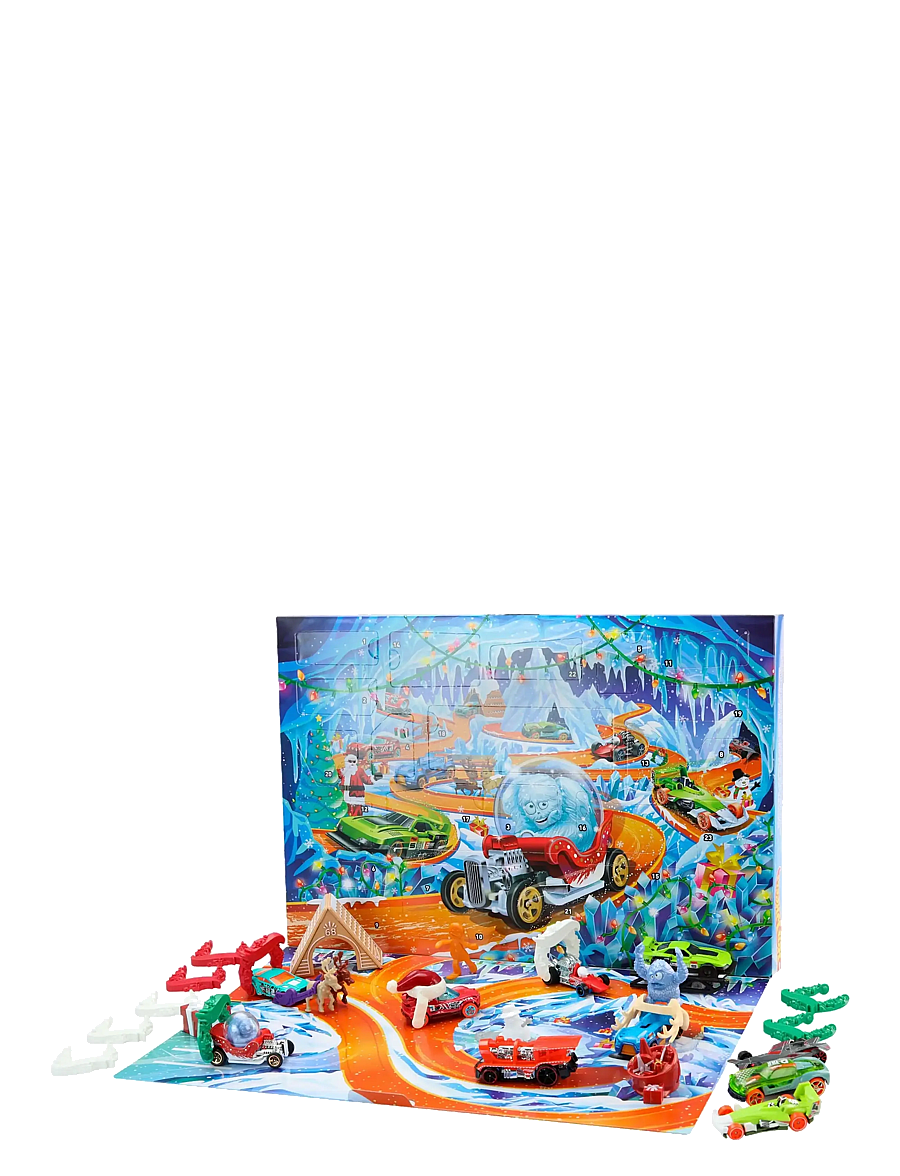 Hot Wheels - 2026 Advent Calendar, 10 Toy Vehicles in 1:64 Scale, 14 Accessories & 10 Ornament Clips - spielzeugautos - multi color - 1