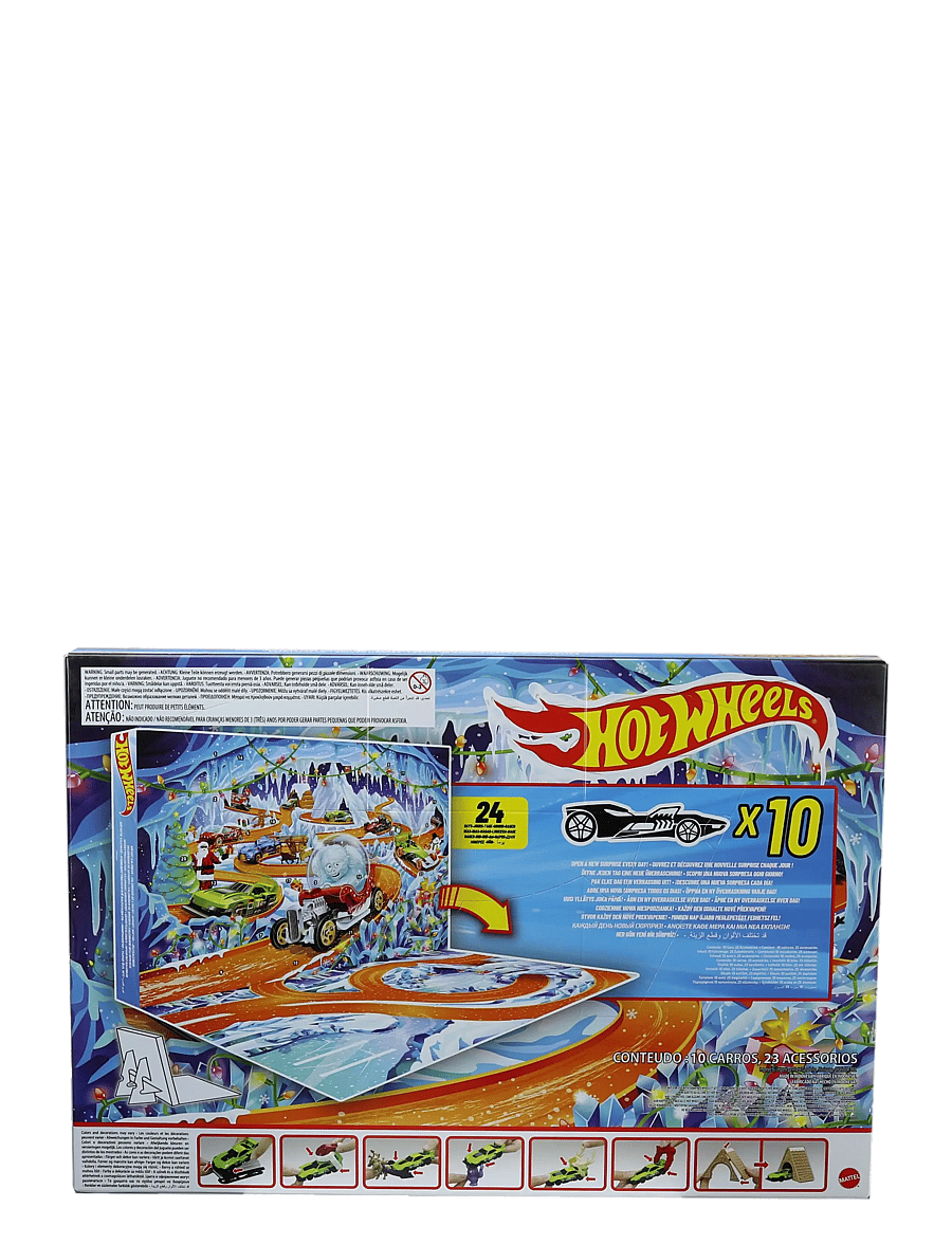 Hot Wheels - 2026 Advent Calendar, 10 Toy Vehicles in 1:64 Scale, 14 Accessories & 10 Ornament Clips - spielzeugautos - multi color - 3