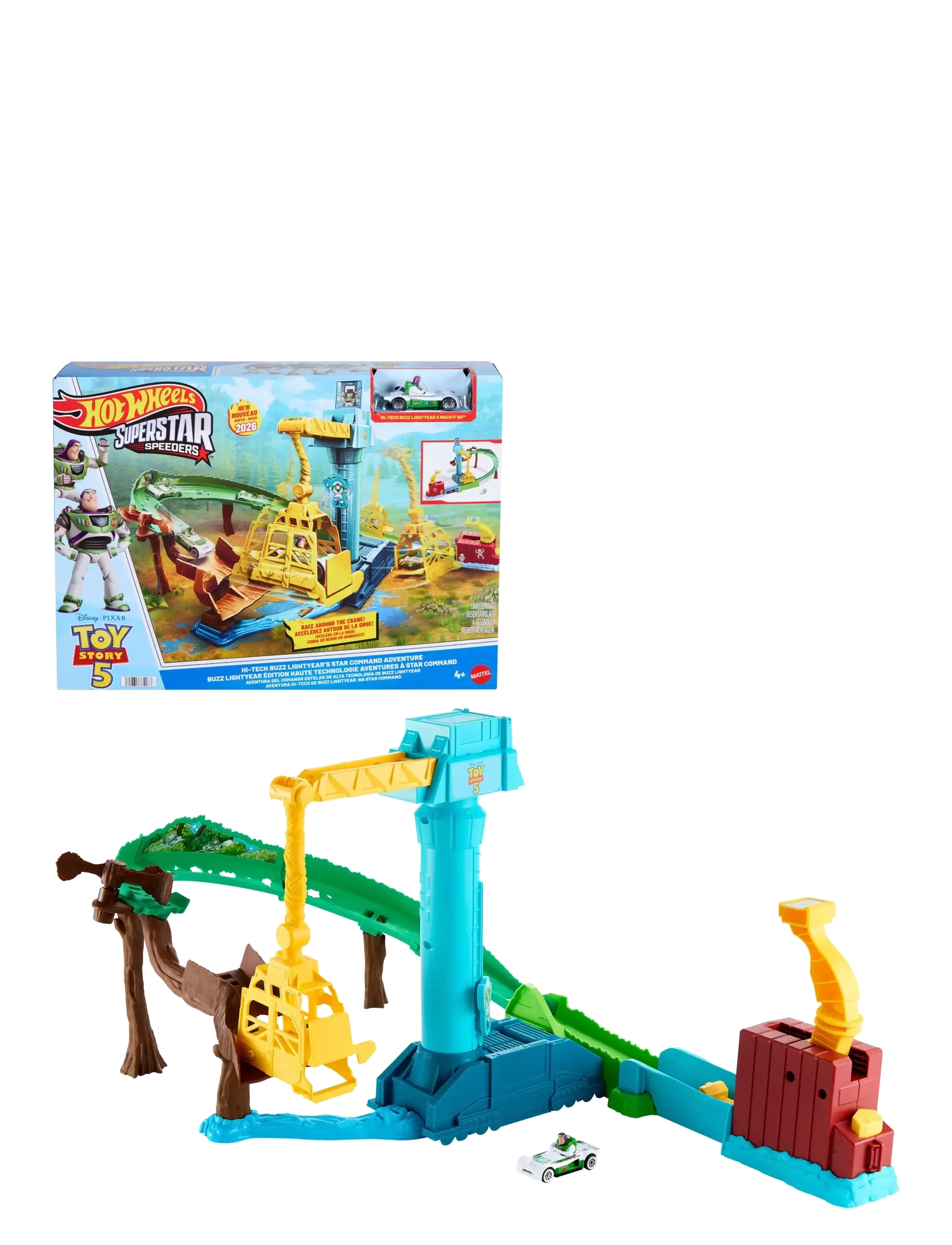 Hot Wheels Superstar Speeders Hi-Tech Buzz Lightyear’s Star Command Adventure Track Set, Børn, Race Tracks, Multi/mønstret, Str: ONE SIZE