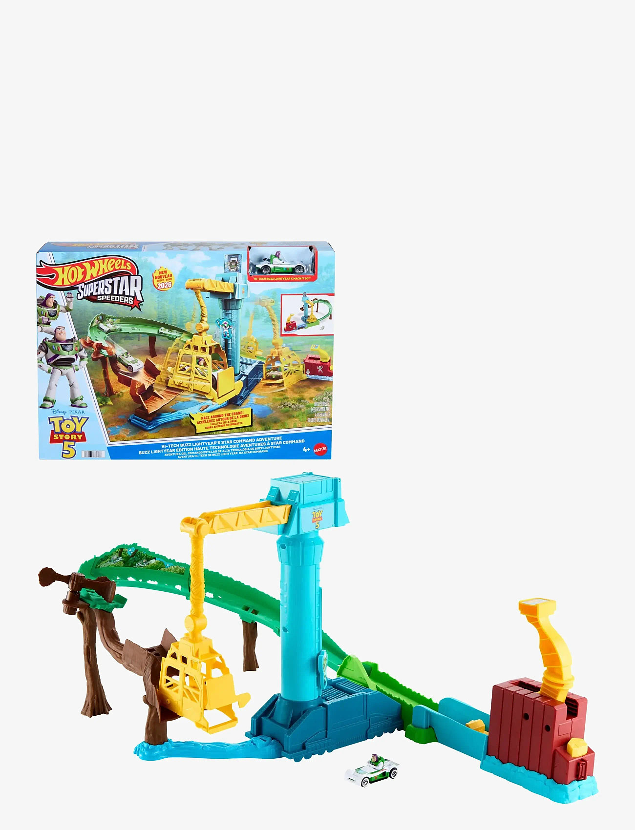 Hot Wheels - Superstar Speeders Hi-Tech Buzz Lightyear’s Star Command Adventure Track Set - racerbaner - multicolor - 0