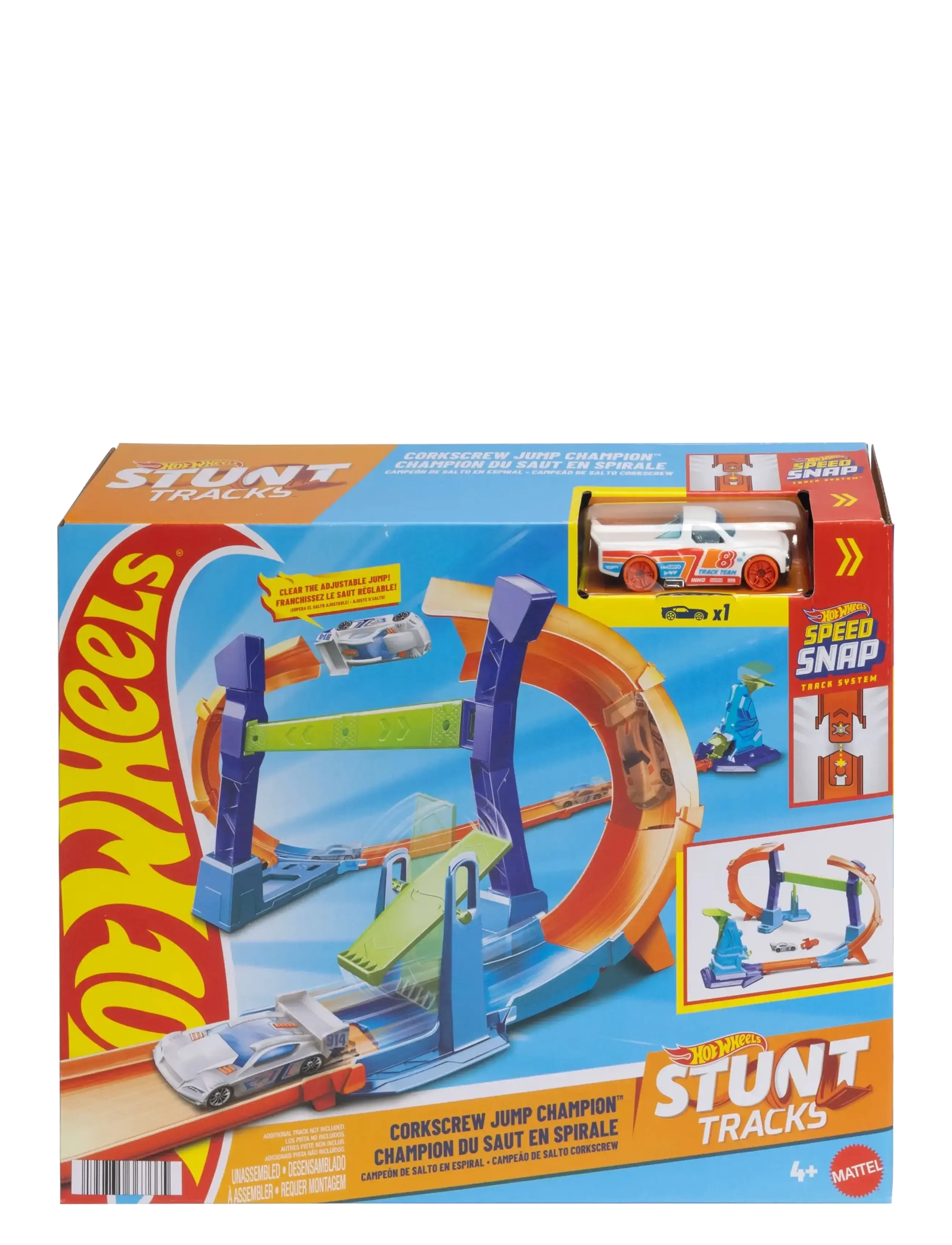 Hot Wheels Stunt Tracks Corkscrew Jump Champion, One Size, Toy Cars & Vehicles, Mehrfarbig/gemustert - Race Tracks, Kinder