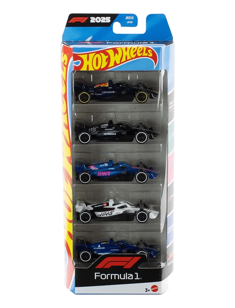 Hot Wheels - Formula 1 5-Pack, Set of 5 Die-Cast Toy F1 Cars in 1:64 Scale - multicolor - 5