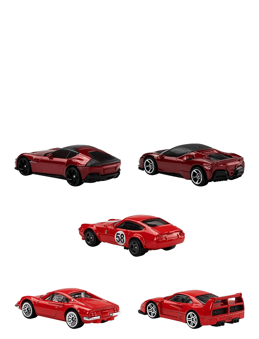 Hot Wheels - Ferrari 5-Pack, Set of 5 Die-Cast Toy Ferrari Automobiles in 1:64 Scale - spielzeugautos - multicolor - 1
