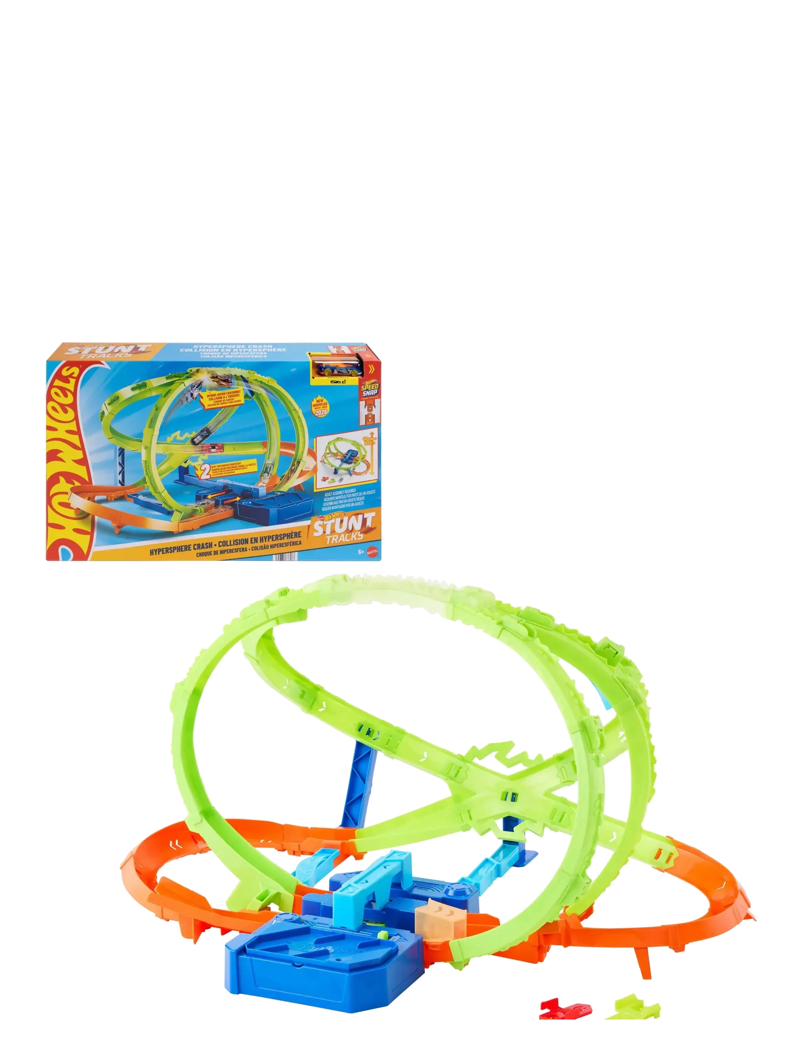 Hot Wheels Stunt Tracks Hypersphere Crash with 1 Die-Cast Toy Car in 1:64 Scale & Upside-Down Loop - Above 50€ - MULTICOLOR / multi