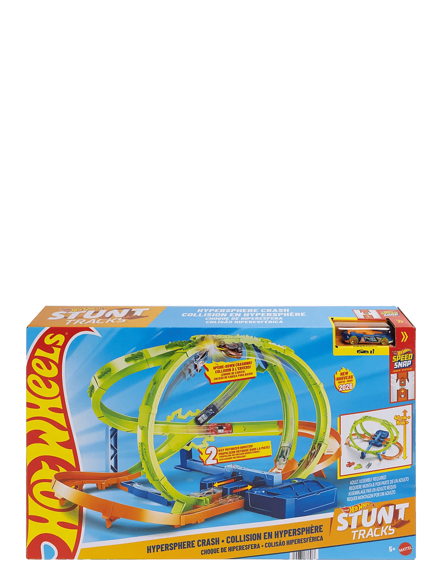 Hot Wheels - Stunt Tracks Hypersphere Crash with 1 Die-Cast Toy Car in 1:64 Scale & Upside-Down Loop - multicolor - 1