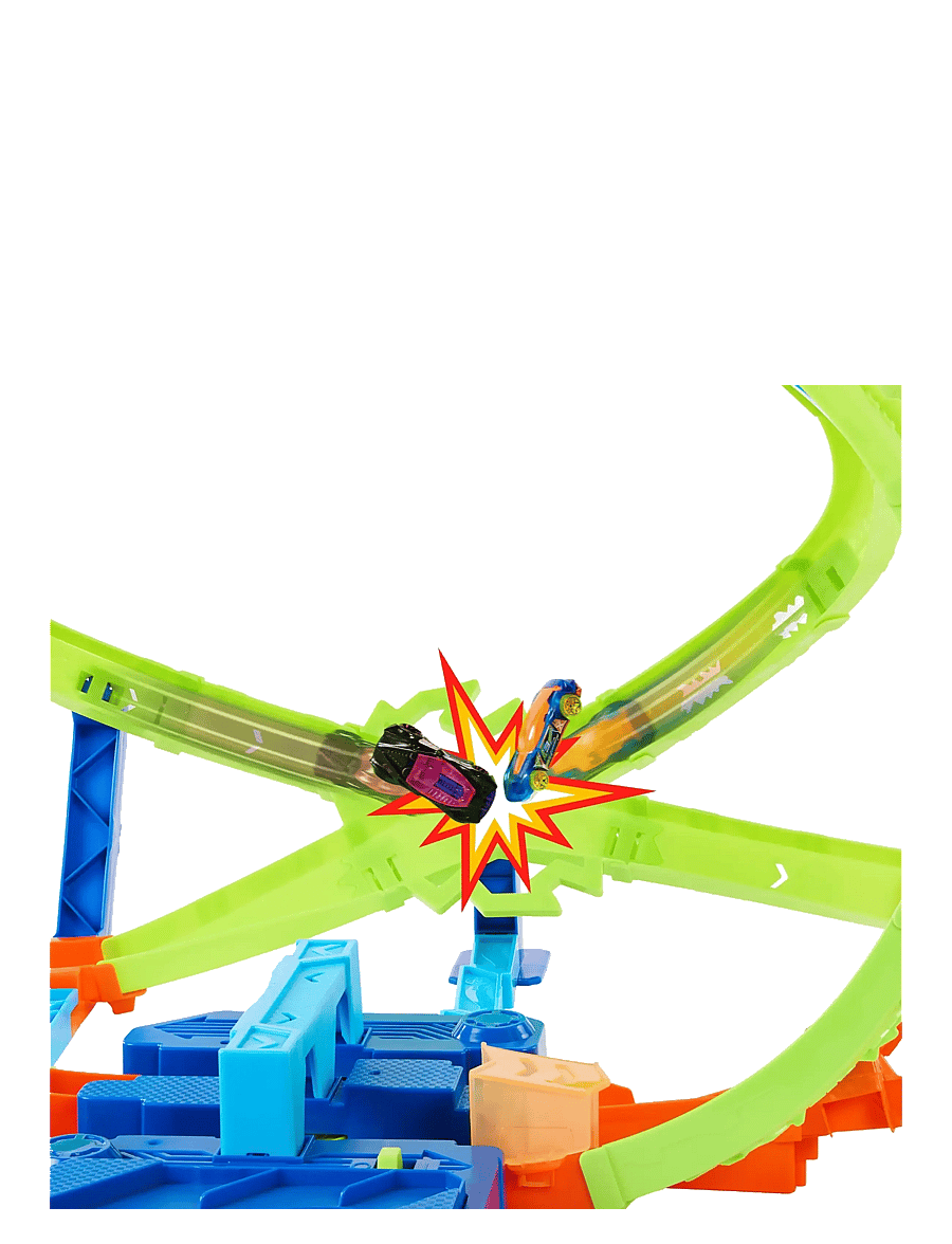 Hot Wheels - Stunt Tracks Hypersphere Crash with 1 Die-Cast Toy Car in 1:64 Scale & Upside-Down Loop - multicolor - 2