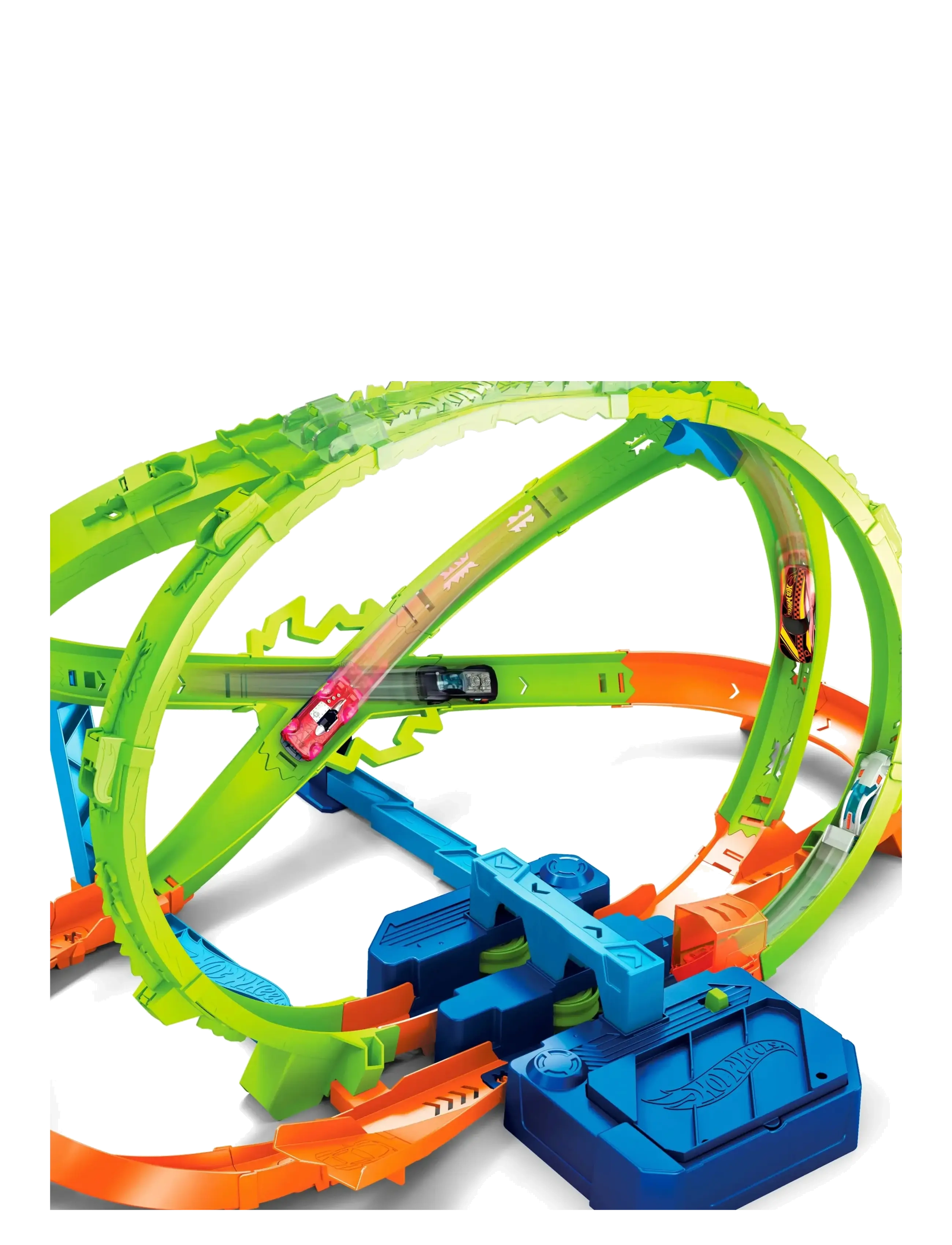 Hot Wheels - Stunt Tracks Hypersphere Crash with 1 Die-Cast Toy Car in 1:64 Scale & Upside-Down Loop - võidusõidurajad - multicolor - 4