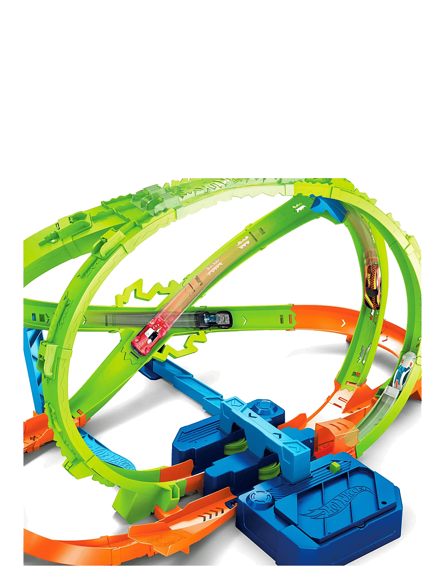 Hot Wheels - Stunt Tracks Hypersphere Crash with 1 Die-Cast Toy Car in 1:64 Scale & Upside-Down Loop - võidusõidurajad - multicolor - 4