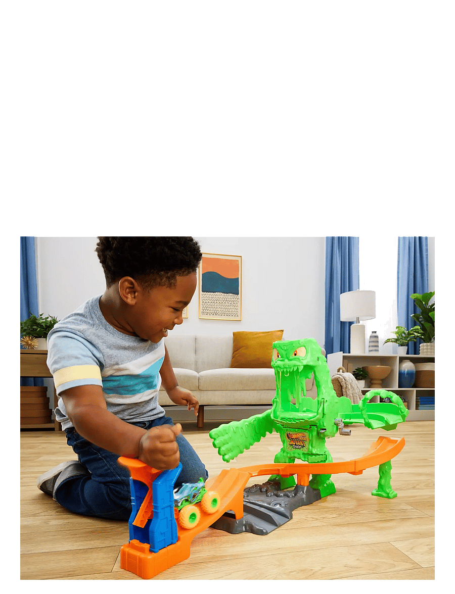 Hot Wheels - Monster Trucks Mutant Monster Takedown Playset with Rhinomite Toy Truck & Slime - multicolor - 0