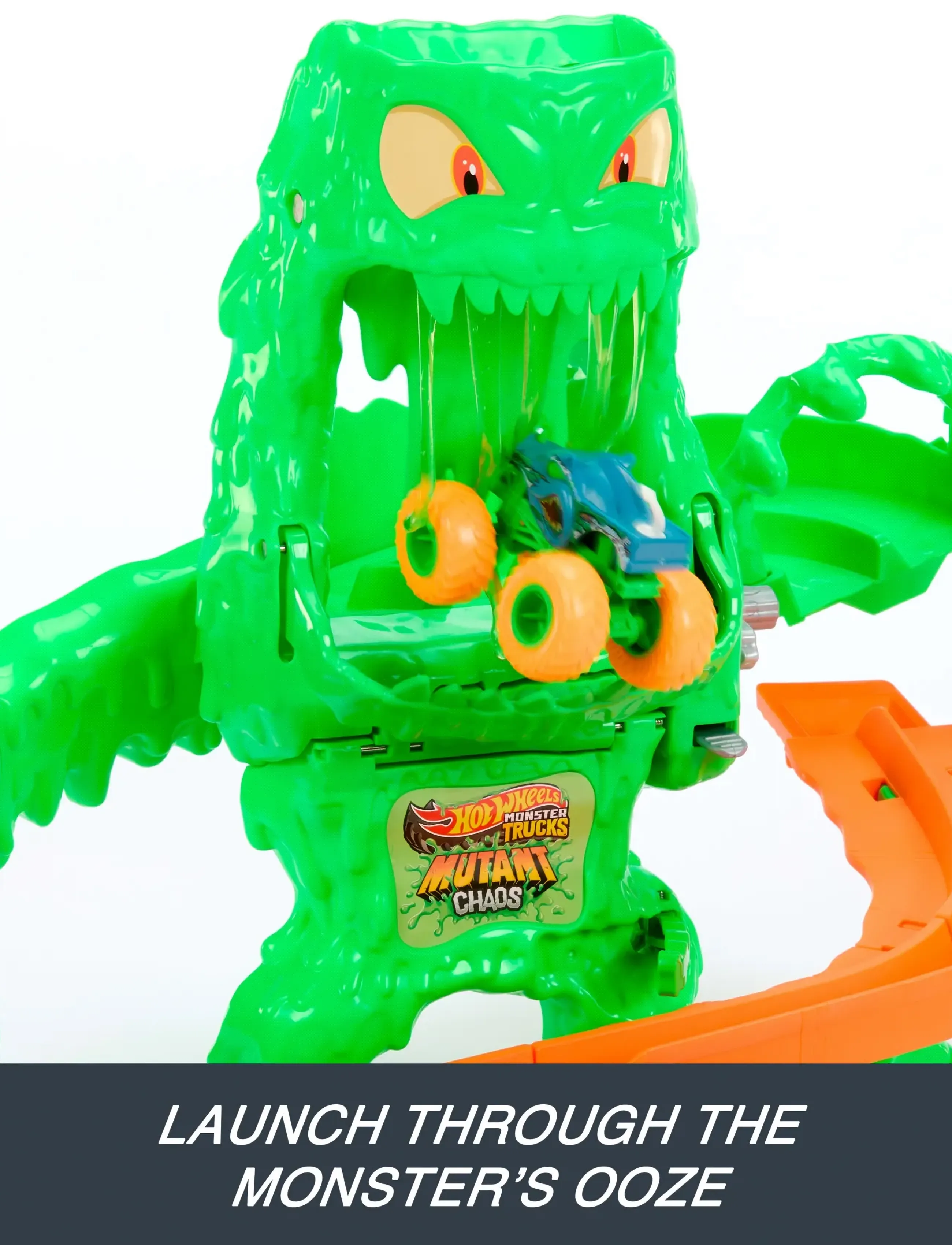 Hot Wheels - Monster Trucks Mutant Monster Takedown Playset with Rhinomite Toy Truck & Slime - multicolor - 4