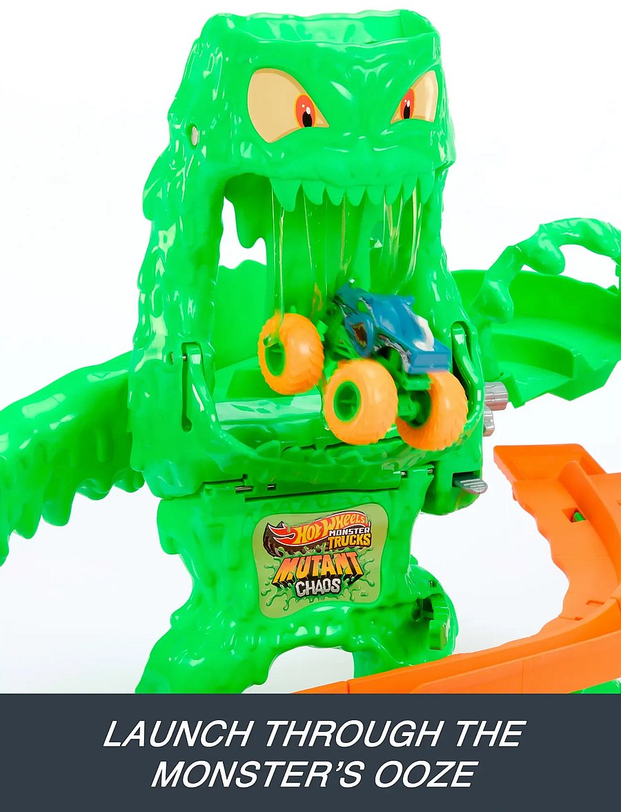 Hot Wheels - Monster Trucks Mutant Monster Takedown Playset with Rhinomite Toy Truck & Slime - multicolor - 4