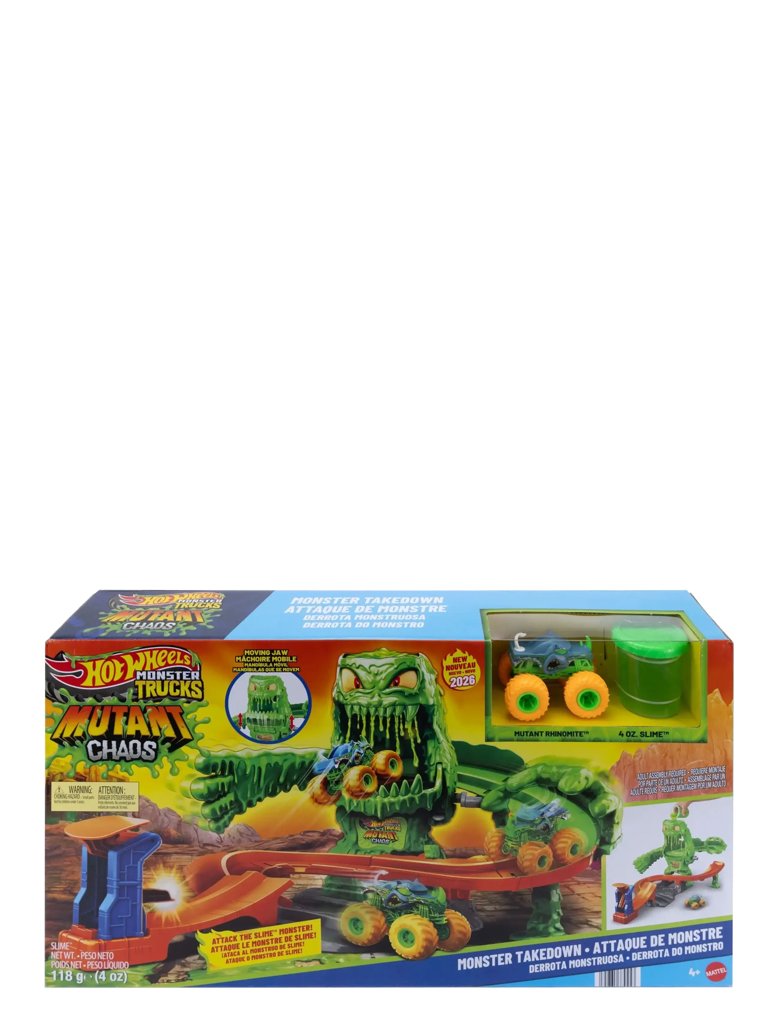 Hot Wheels - Monster Trucks Mutant Monster Takedown Playset with Rhinomite Toy Truck & Slime - multicolor - 2