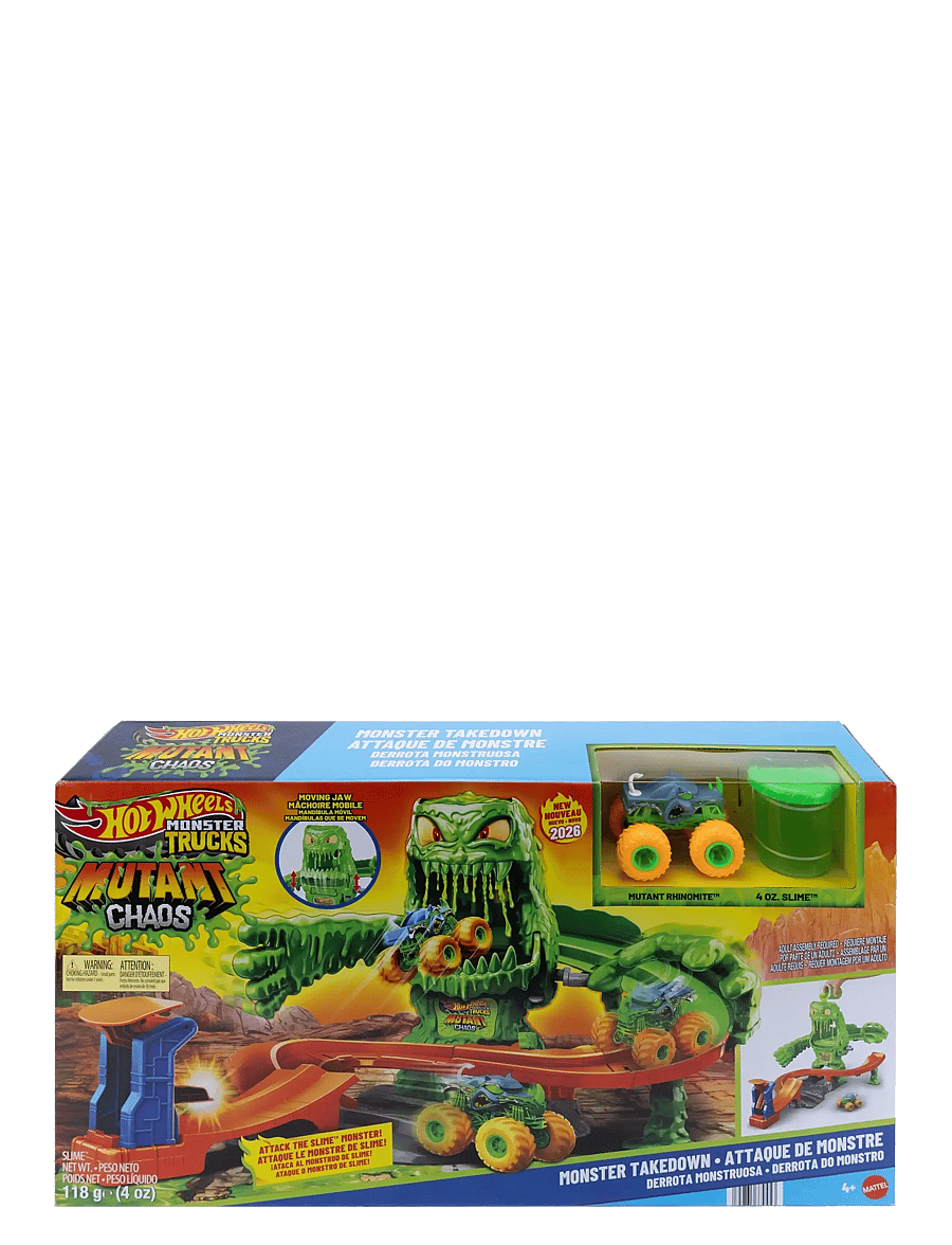 Hot Wheels - Monster Trucks Mutant Monster Takedown Playset with Rhinomite Toy Truck & Slime - multicolor - 2