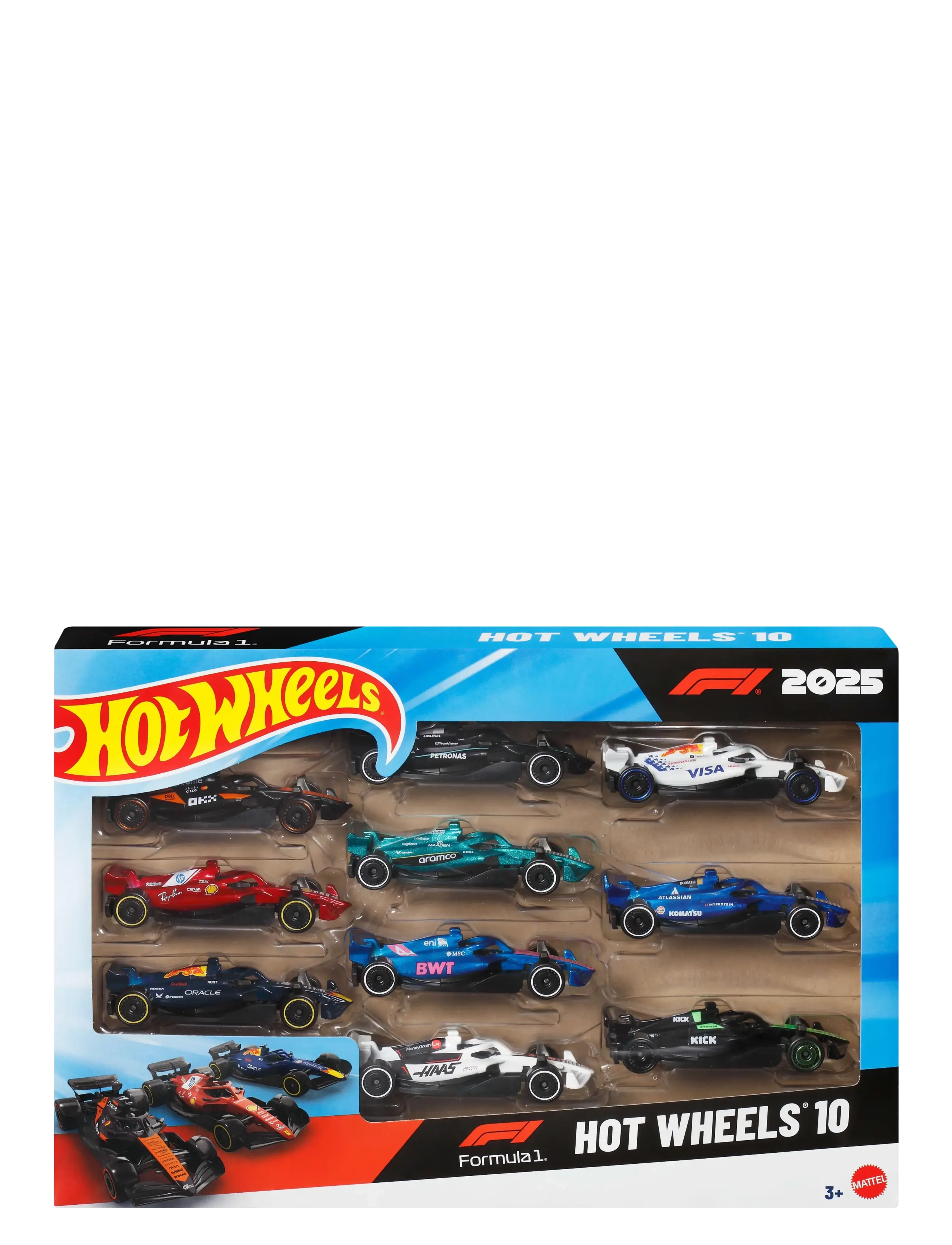 Hot Wheels Formula 1 10-Pack, Set of 10 1:64 Scale Toy Cars with Each 2025 F1 Racing Team - Spielzeug - MULTICOLOR / multi