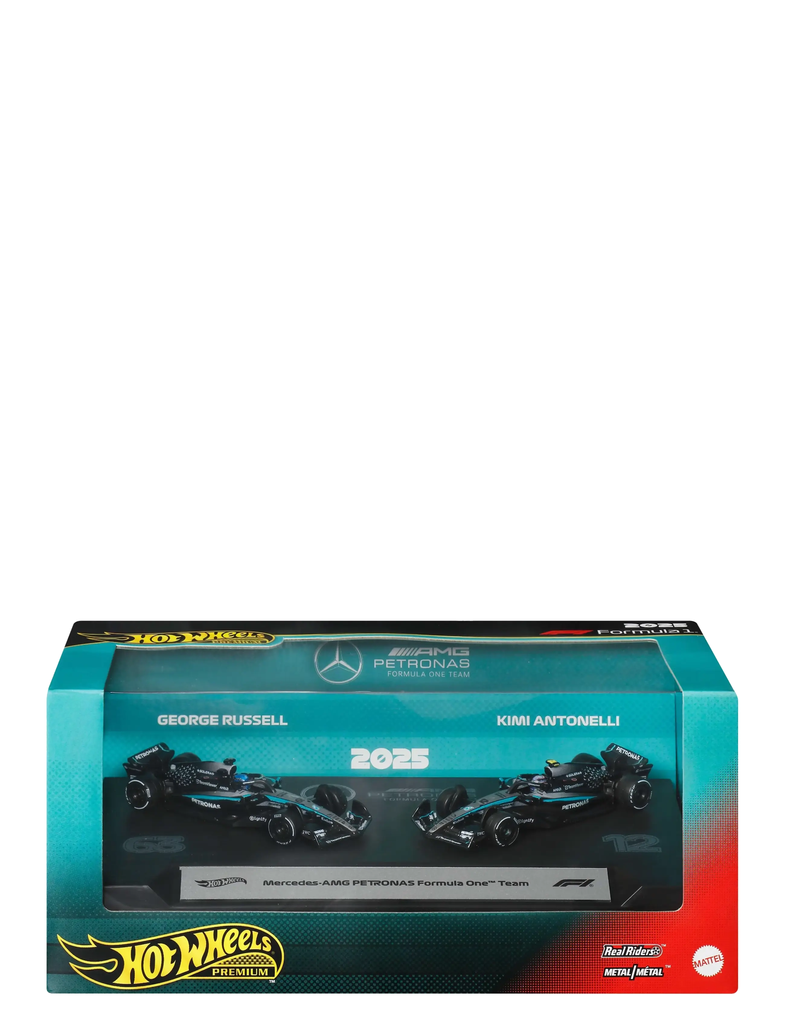 Hot Wheels Premium Mercedes-AMG PETRONAS Formula One Team 2-Pack with Russell & Antonelli Racecars - Spielzeug - MULTICOLOR / blue