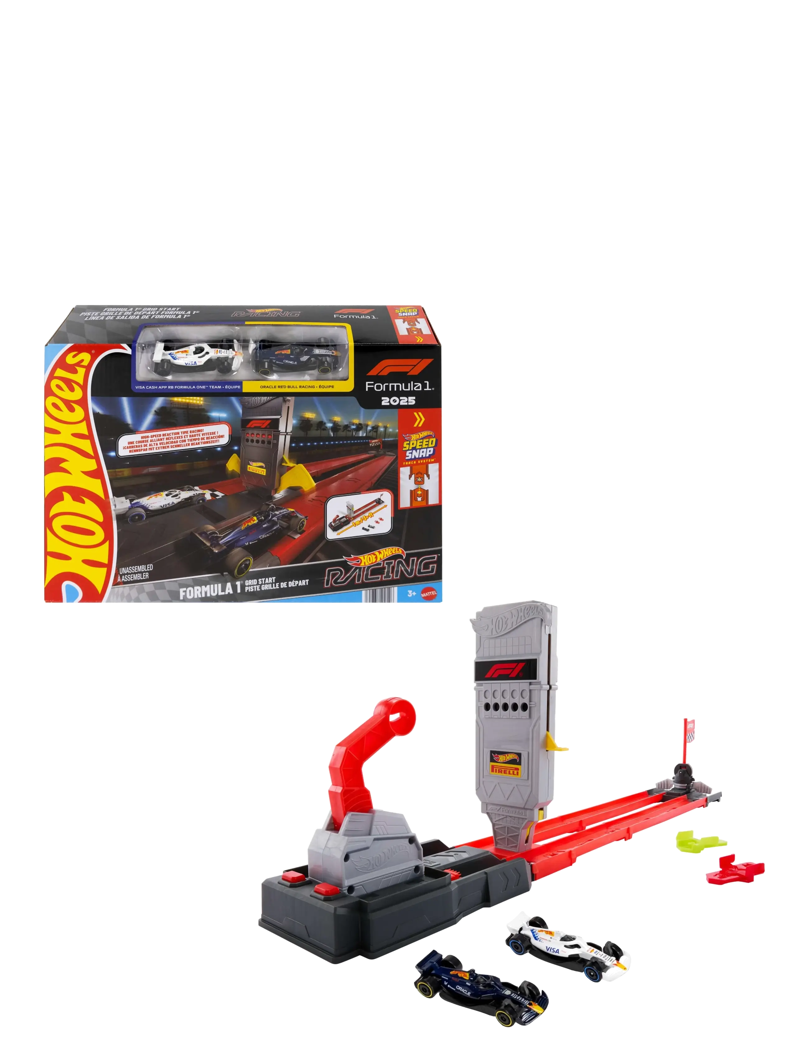 Hot Wheels City Racing Formula 1 Grid Start Track Set & 2 Die-Cast F1 Cars In 1:64 Scale, One Size, Toy Vehicles, Mehrfarbig/gemustert - Race Tracks,