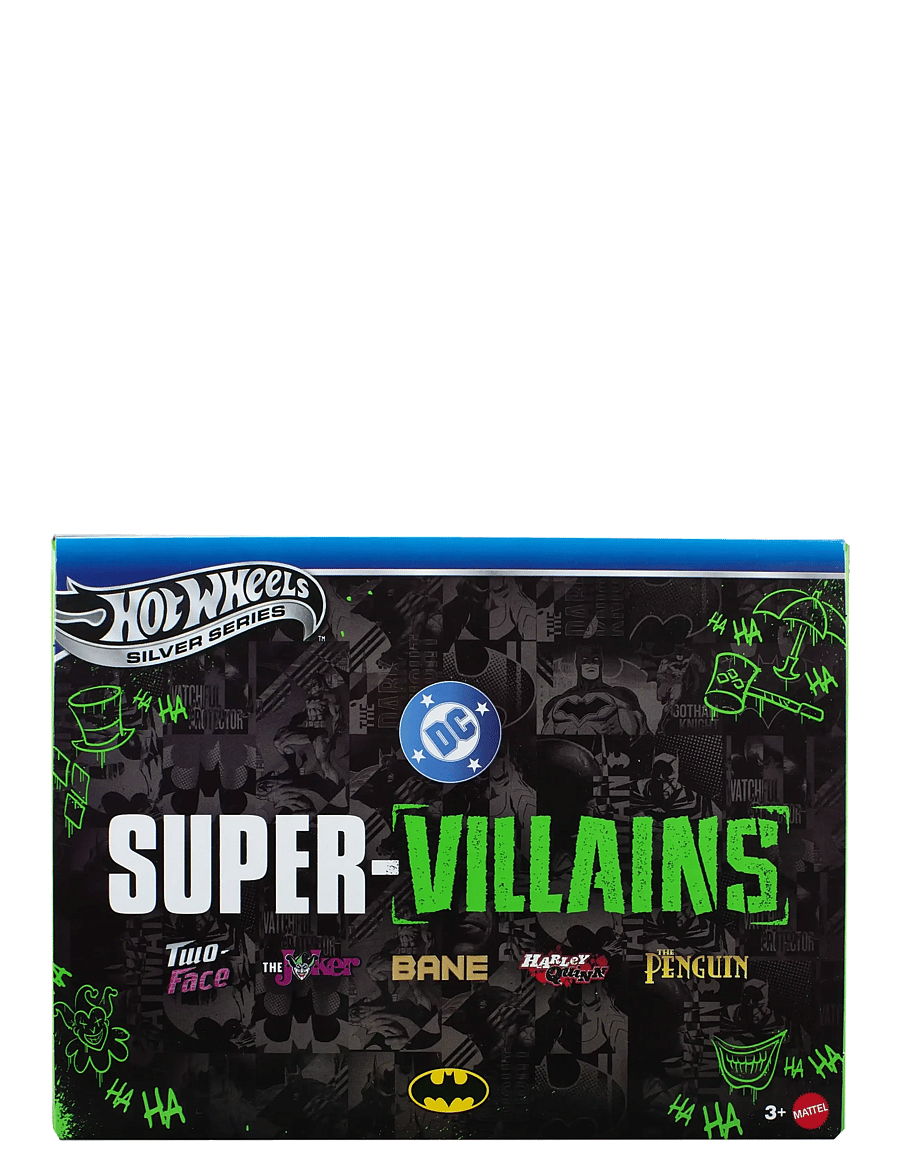 Hot Wheels - Silver Series Batman 5-Pack, Set of 5 Die-Cast Toy Super-Villain Cars in 1:64 Scale - legetøjsbiler - multi color - 1