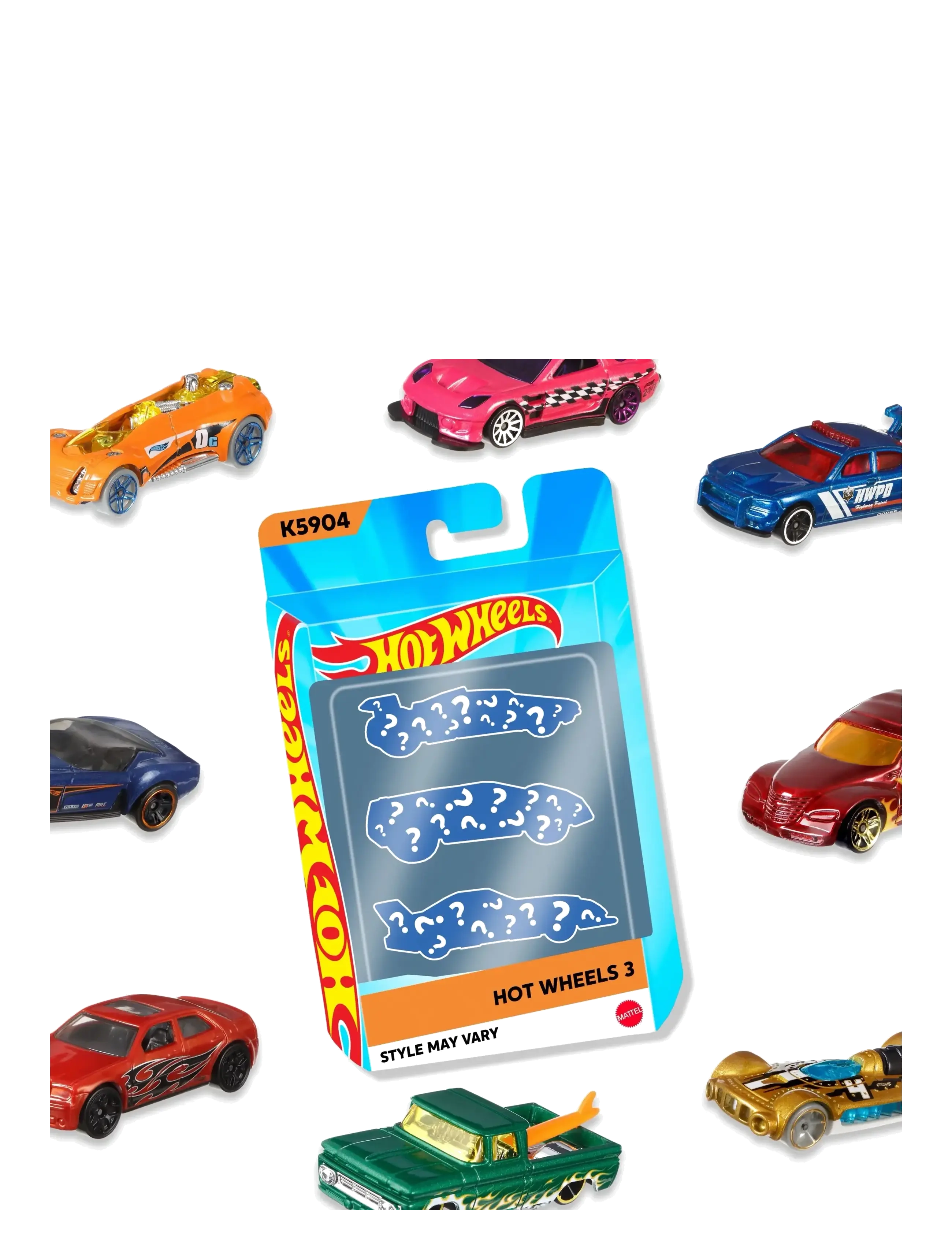Hot Wheels 1:64 Scale Toy Cars & Trucks, 3-Pack (Styles May Vary), One Size, Vehicles, Blau - Cars, Kinder