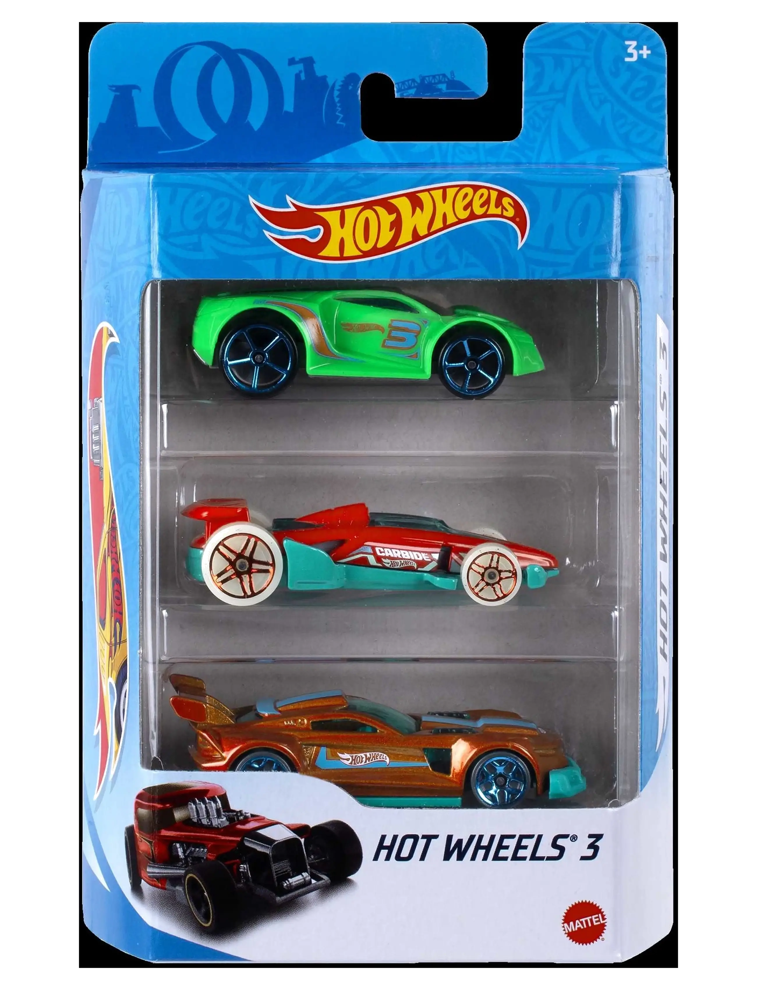 Hot Wheels - 1:64 Scale Toy Cars & Trucks, 3-Pack (Styles May Vary) - spielzeugautos - multi color - 1