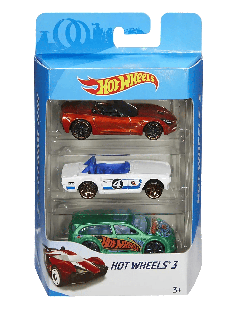 Hot Wheels - 1:64 Scale Toy Cars & Trucks, 3-Pack (Styles May Vary) - spielzeugautos - multi color - 3
