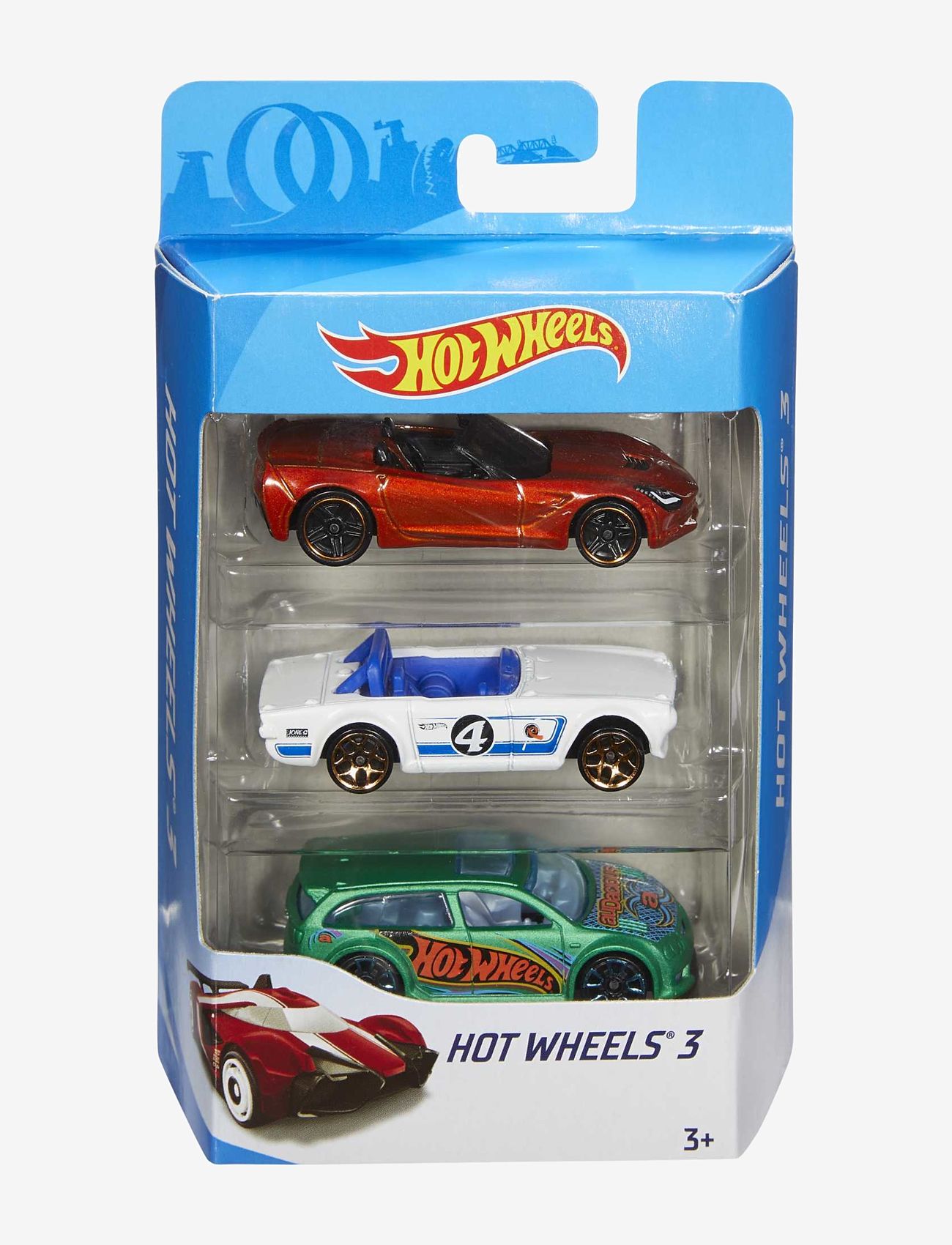 Hot Wheels - 1:64 Scale Toy Cars & Trucks, 3-Pack (Styles May Vary) - toy cars - multi color - 4