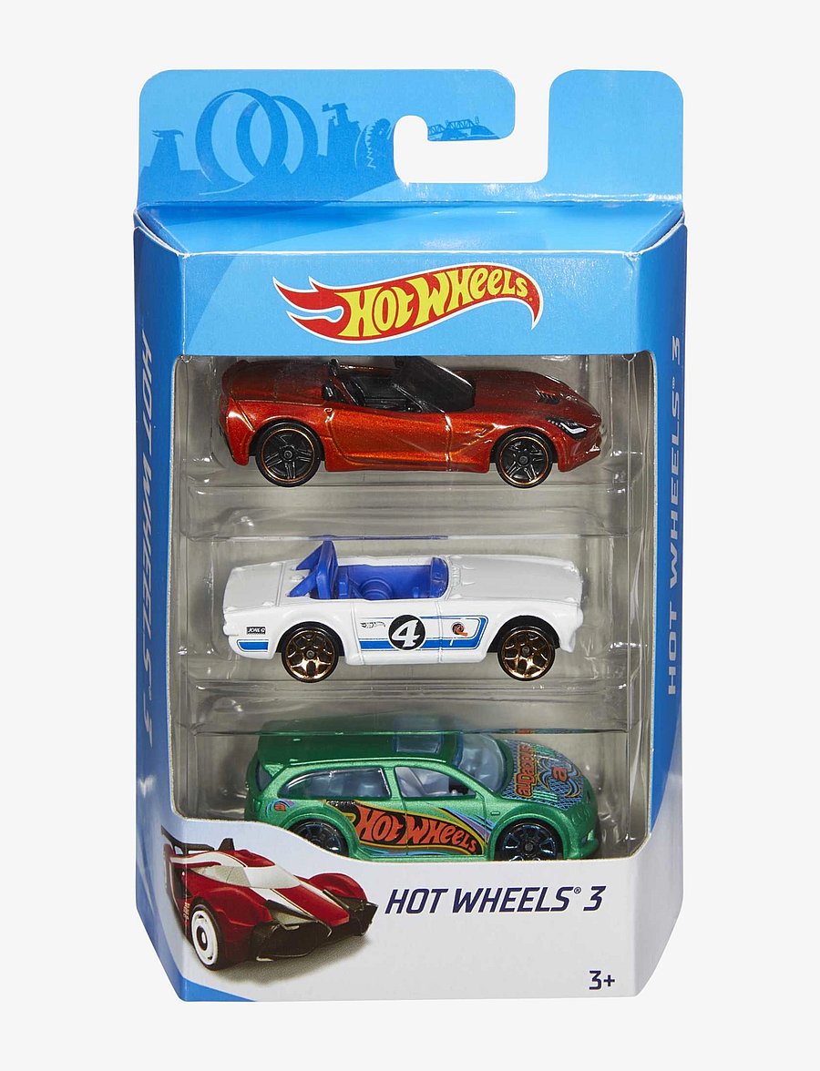 Hot Wheels - 1:64 Scale Toy Cars & Trucks, 3-Pack (Styles May Vary) - spielzeugautos - multi color - 4