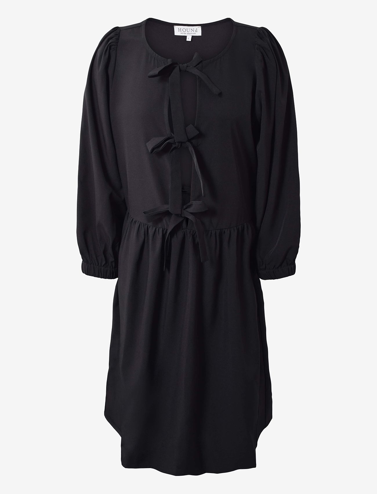 Hound - Ribbon dress - langærmede hverdagskjoler - black - 1