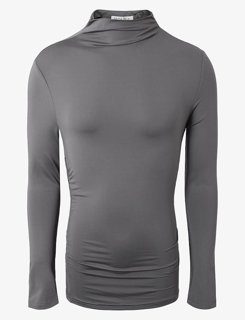 Hound - Wrincle top - rollkragenpullover - grey - 1