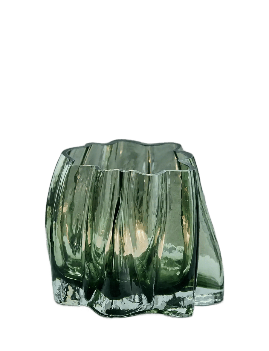 house doctor - Tealight holder, HDCurva, Green - teelichthalter - green - 2