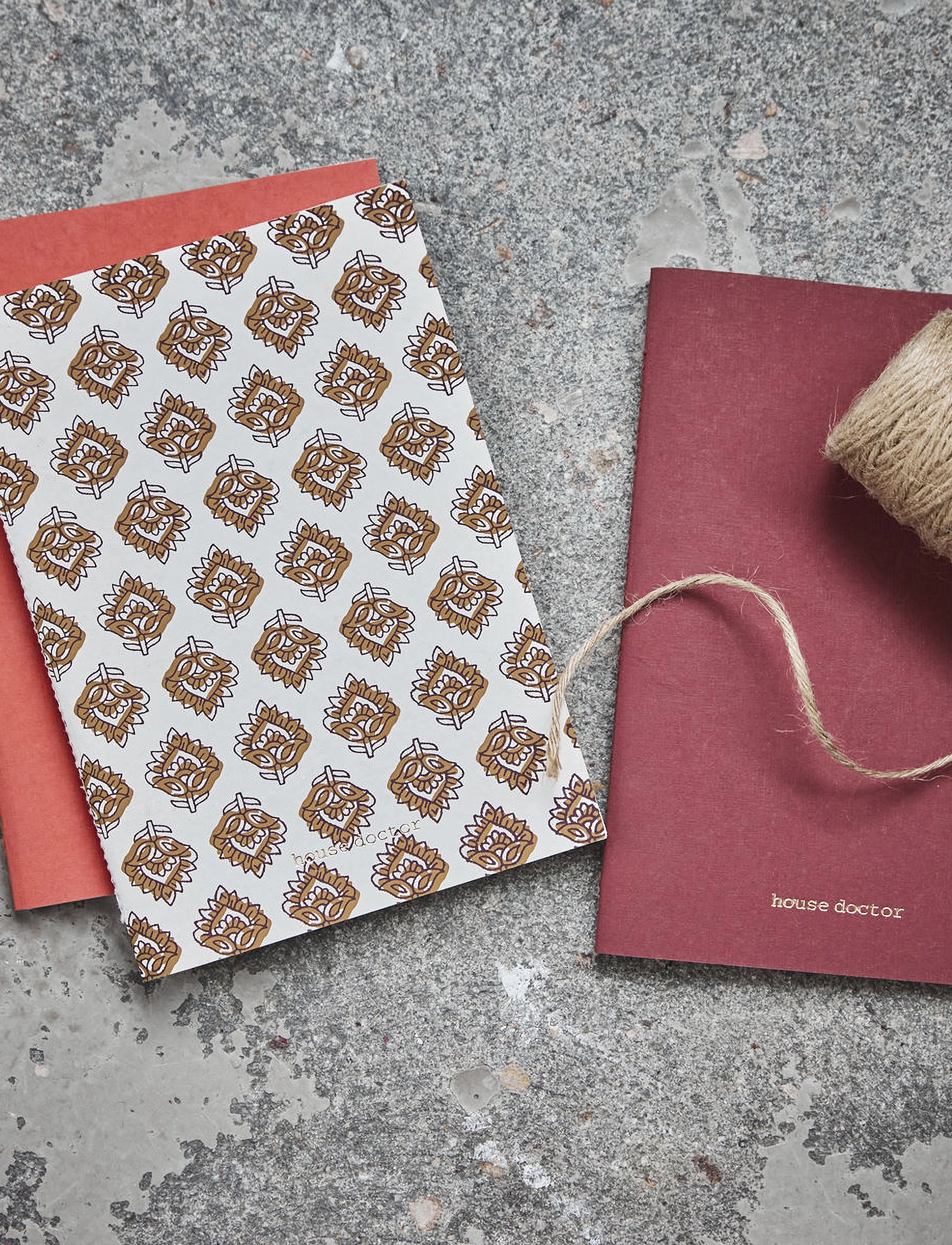 house doctor - Notebook, HDWrite, Beige/Burgundy/Orange - beige/burgundy/orange - 4