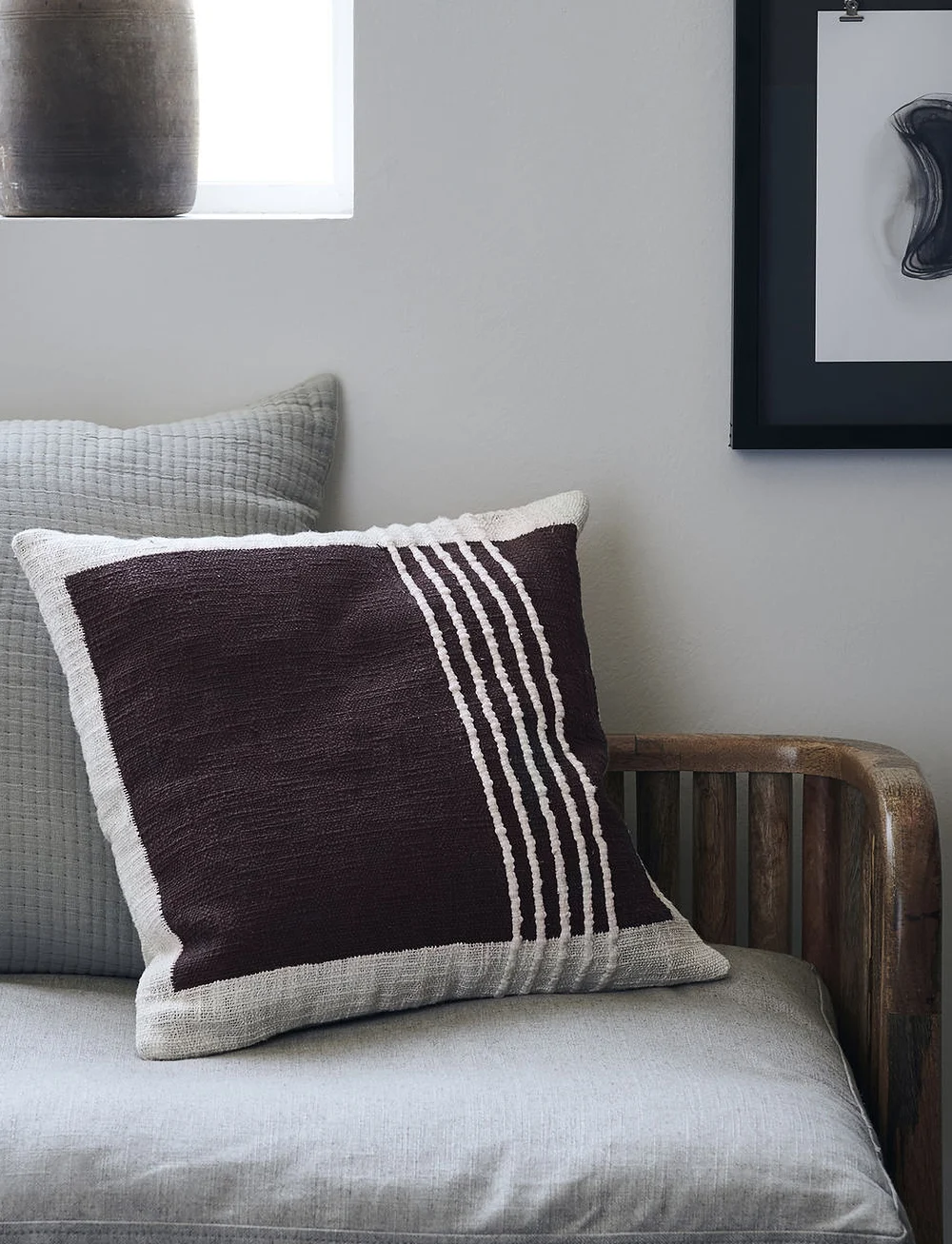 house doctor - Yarn Cushion cover - osta hinna alusel - brown - 2