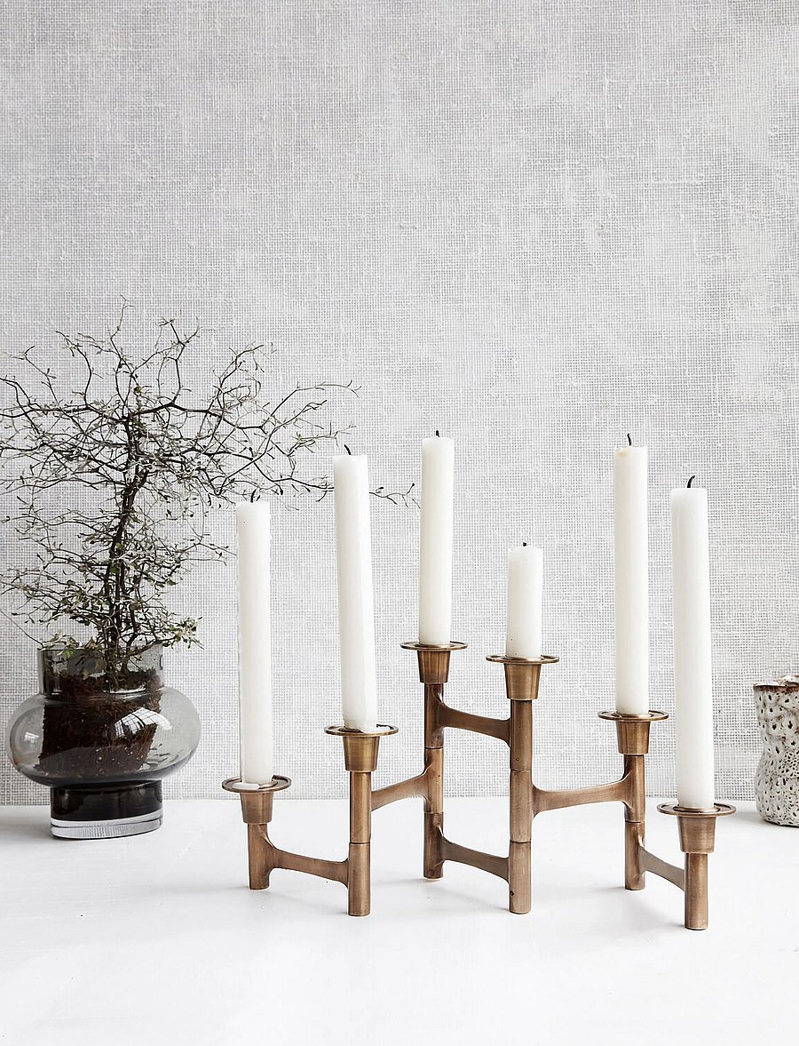 house doctor - Candle stand, HDMove, Brass - kerzenständer - brass - 0