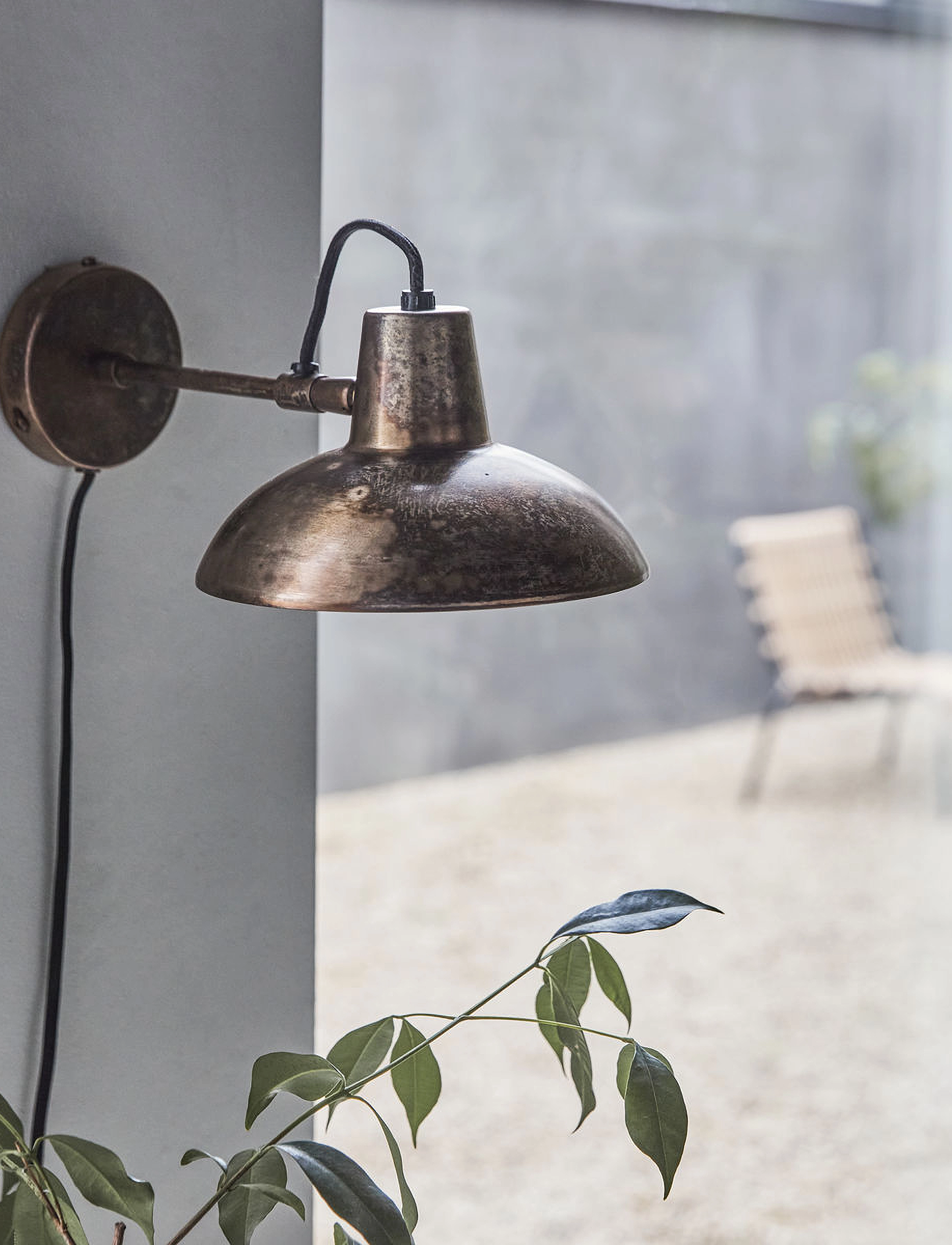 house doctor Væglampe, Hddesk, Antik Brun, 31X18X12 cm, Lamps, Braun - Wall Homeware